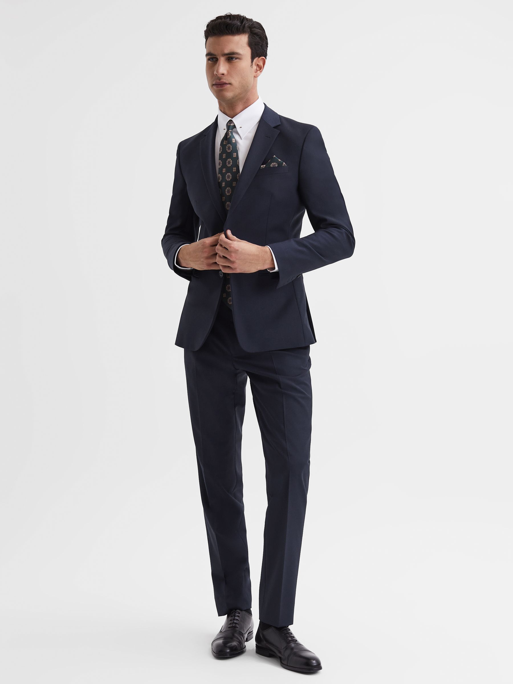 Modern Fit Travel Blazer in Navy - Image 3 of 5