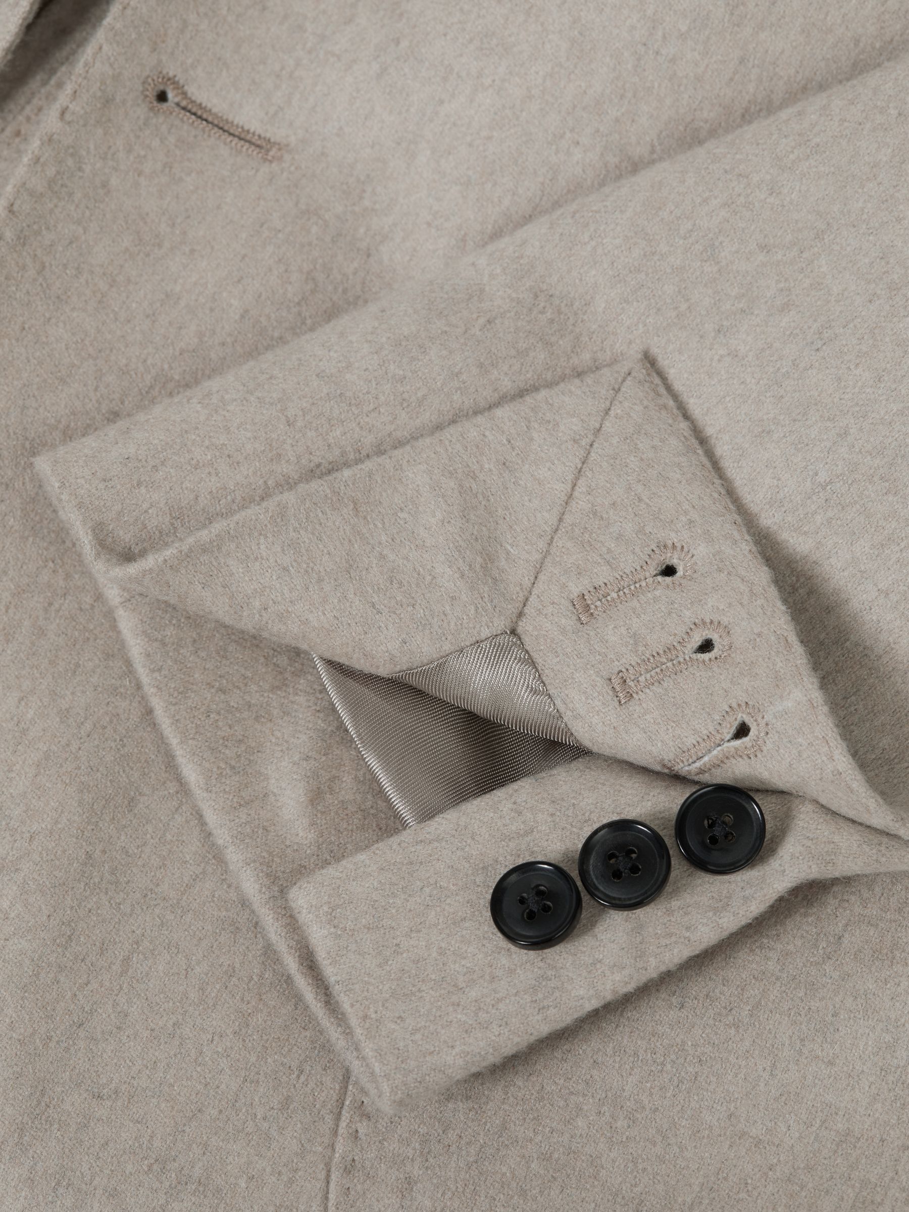 Atelier Italian Cashmere Modern Fit Single Breasted Blazer in Oatmeal - Image 7 of 7