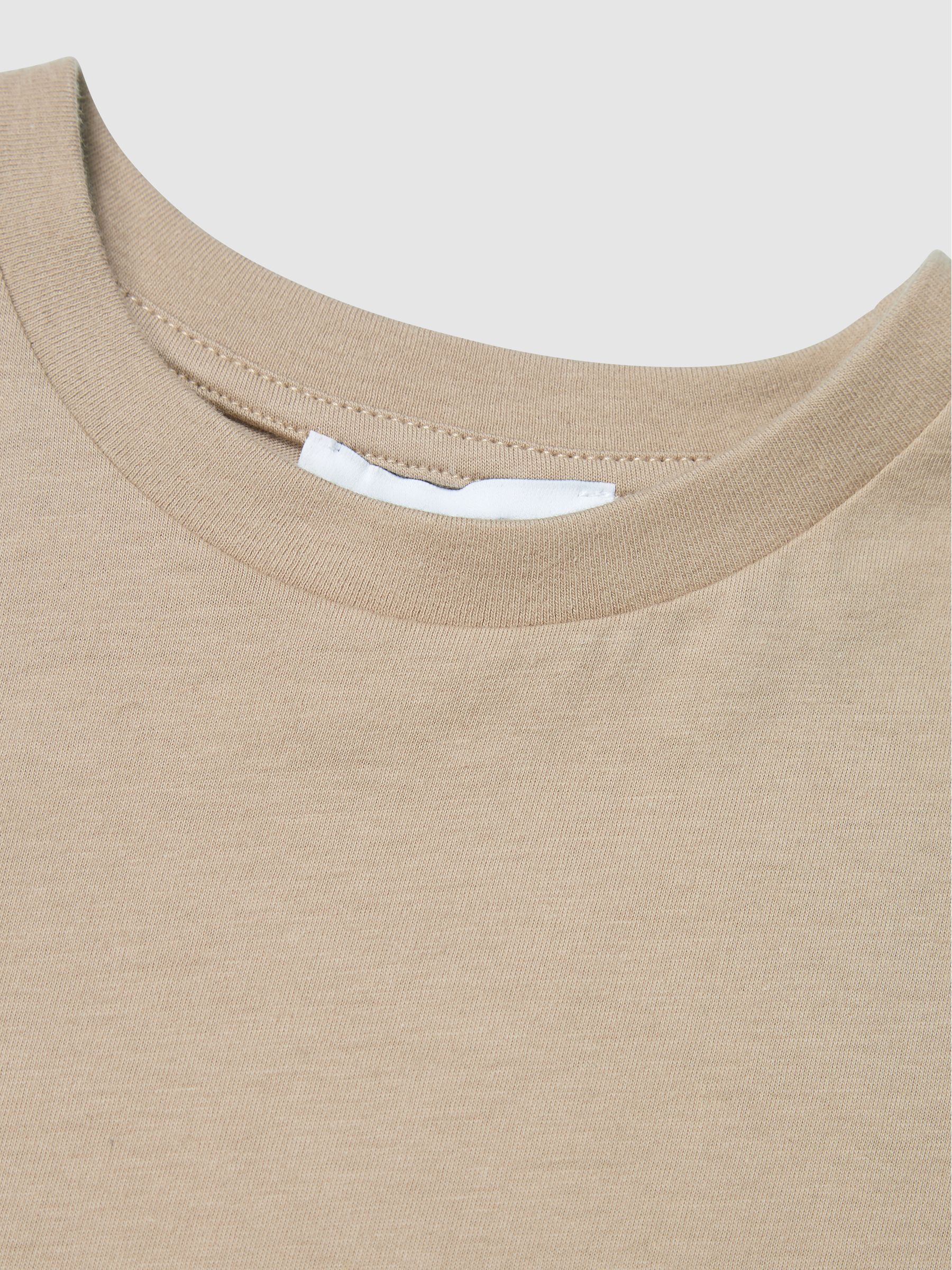 9-13 yrs Crew Neck T-Shirt in Stone - Image 5 of 5