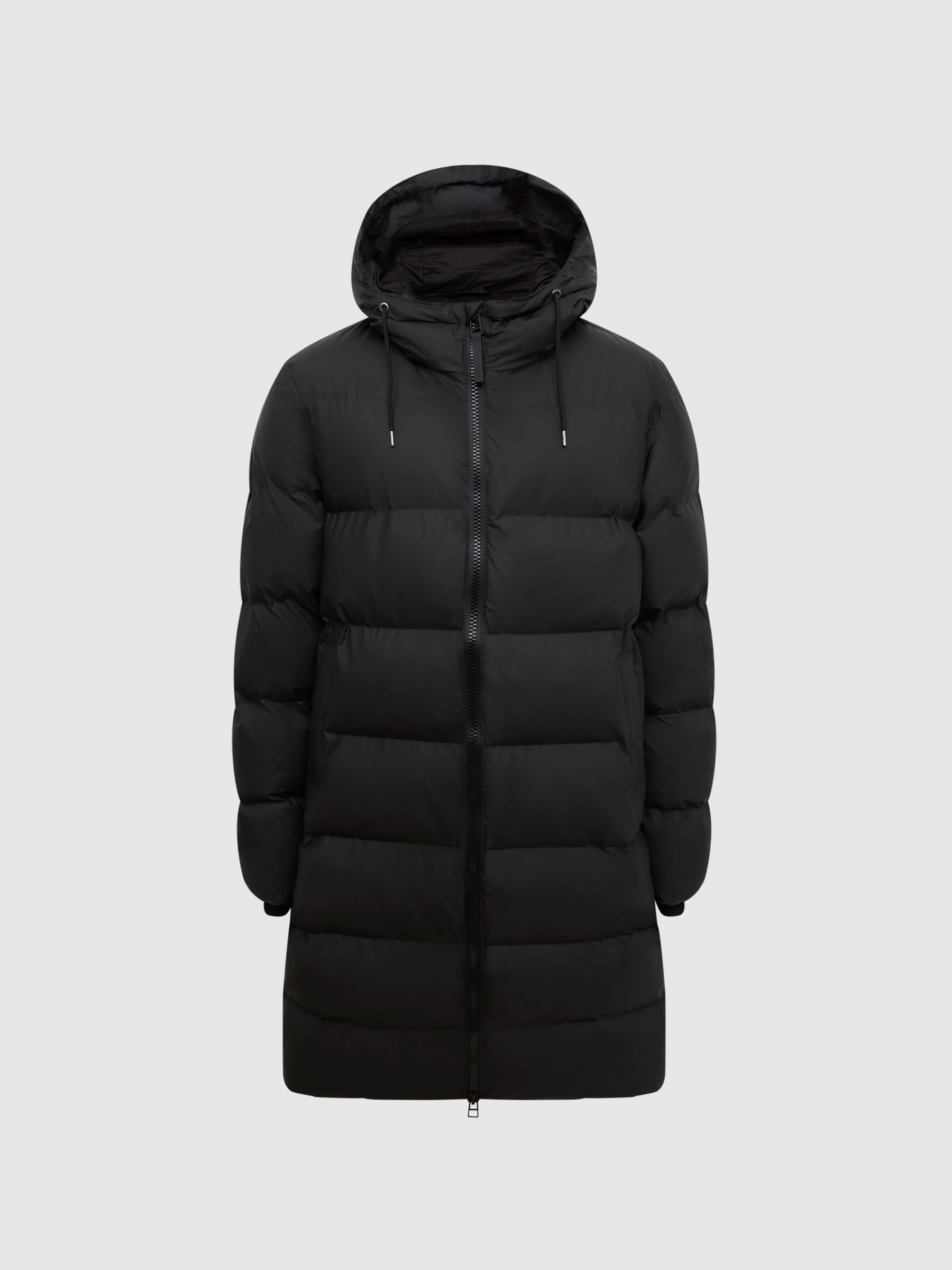 Rains Unisex Hooded Puffer Jacket in Black - Image 2 of 6