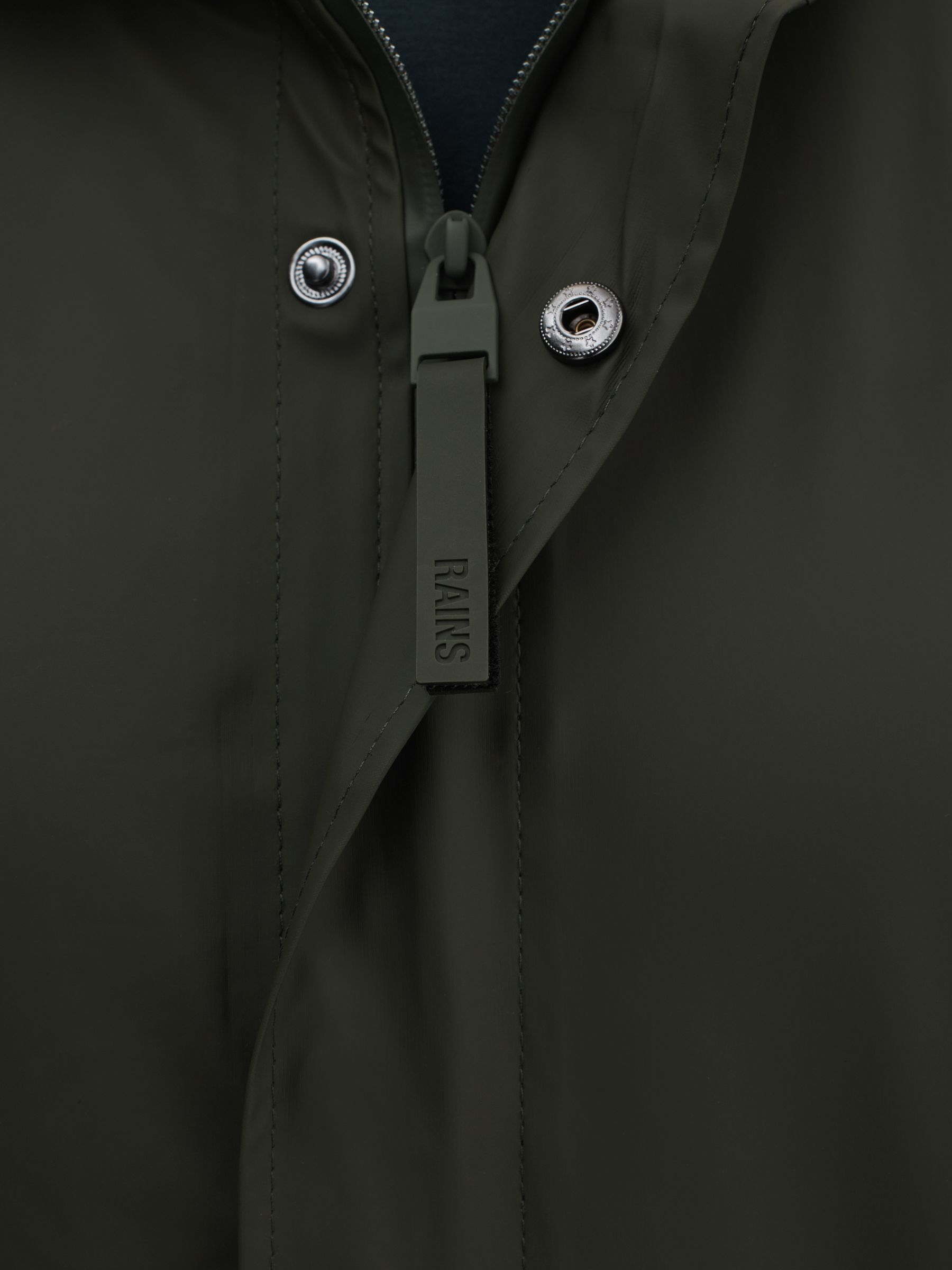 Rains Fishtail Parka in Dark Green - Image 4 of 9
