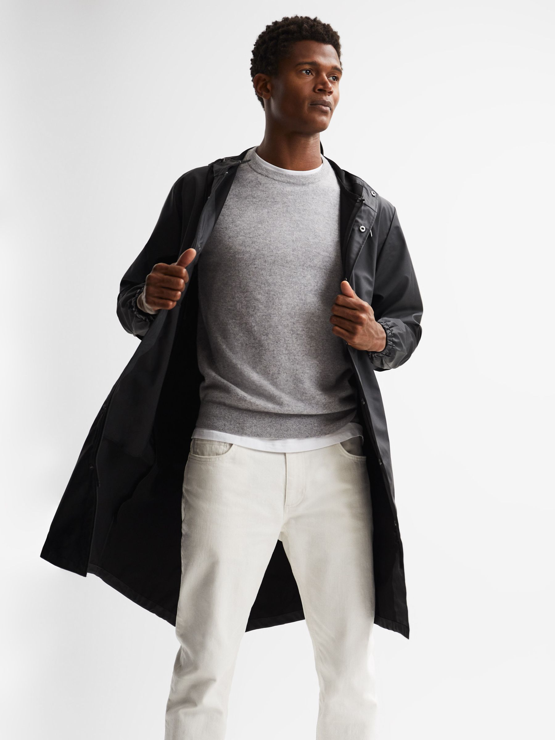 Rains Fishtail Parka in Black - Image 1 of 7 Rains Fishtail Parka in Black - Image 1 of 7