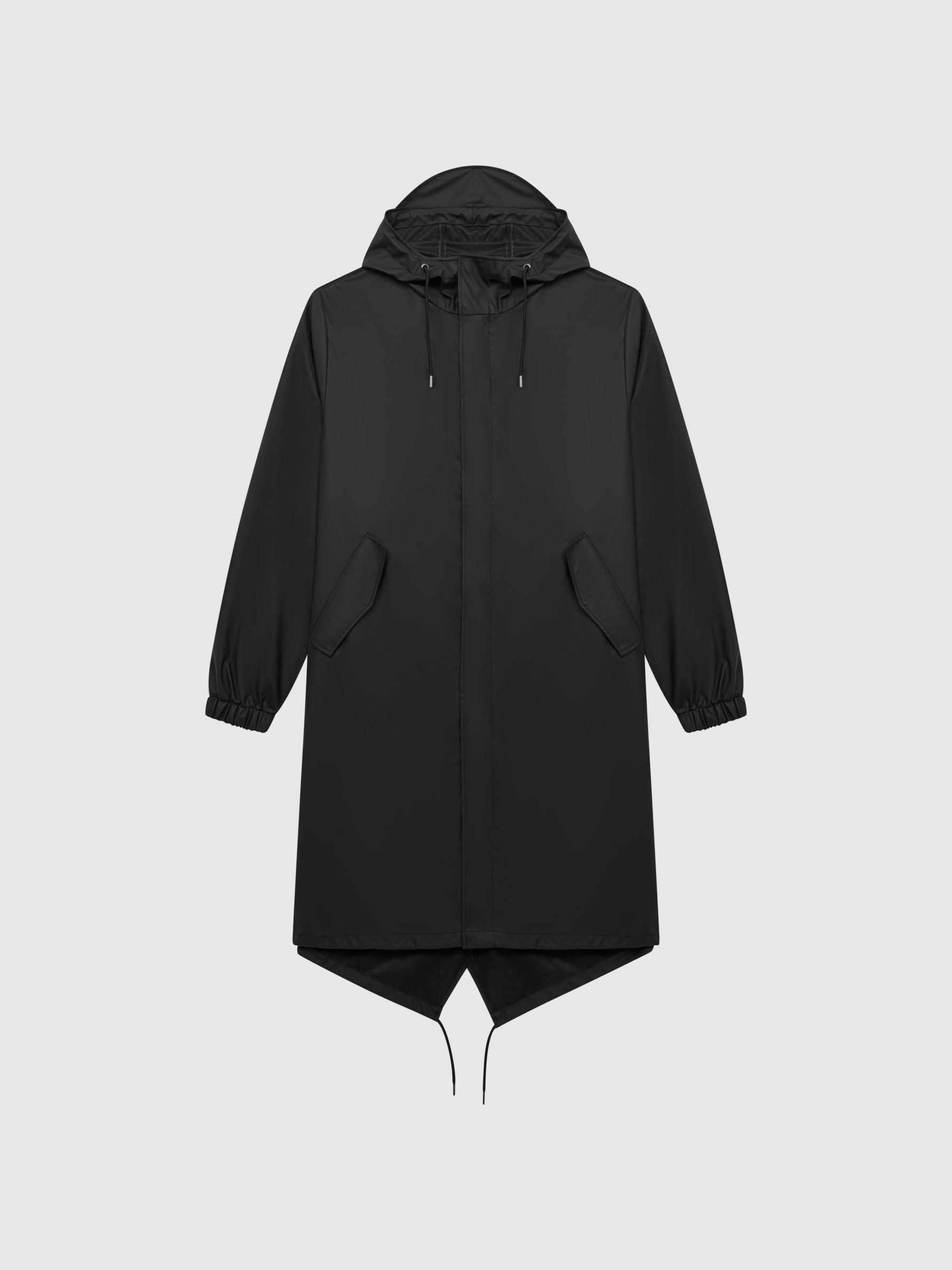 Rains Fishtail Parka in Black - Image 2 of 7 Rains Fishtail Parka in Black - Image 2 of 7