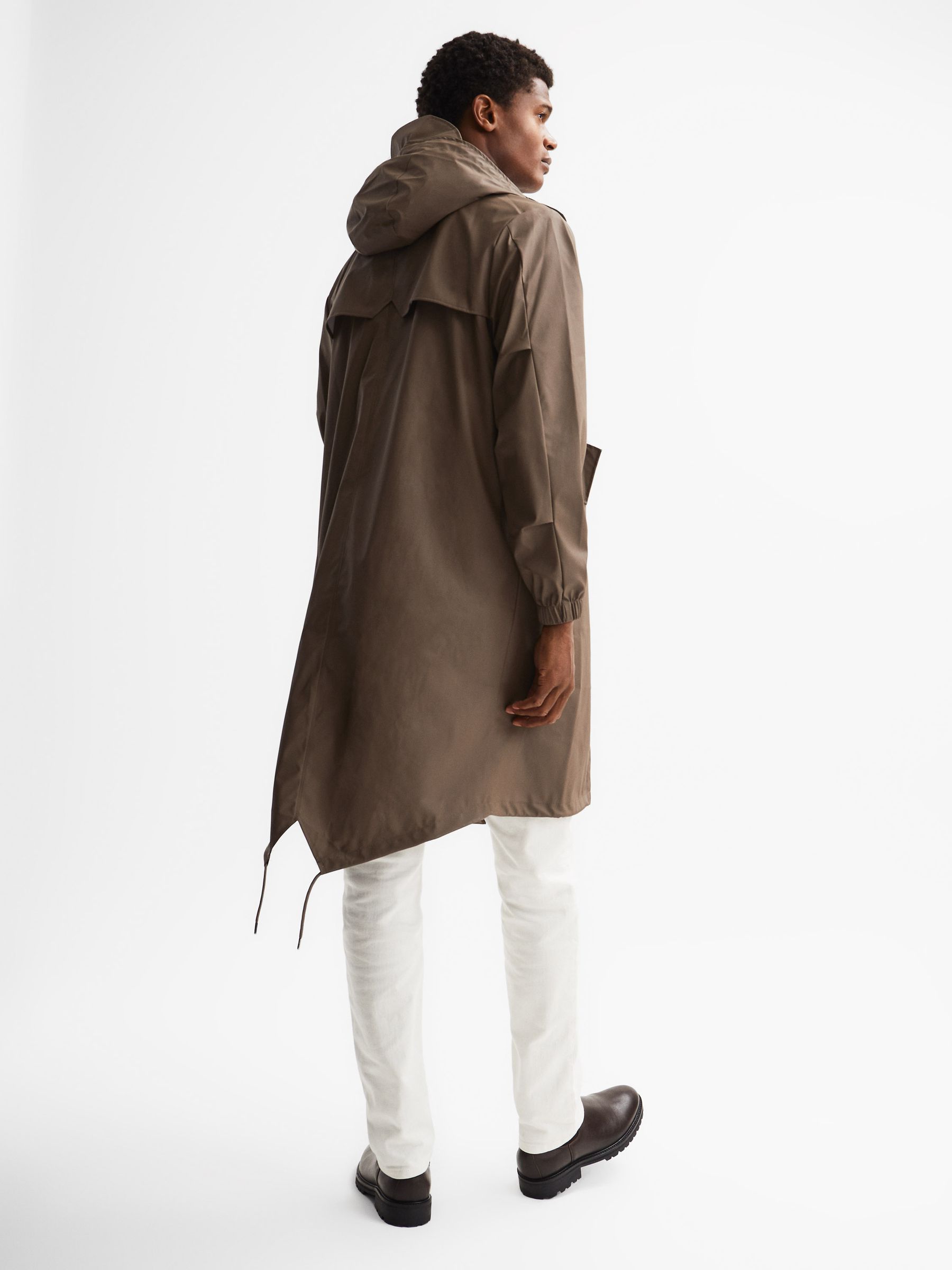 Rains Fishtail Parka in Mid Brown - Image 5 of 6
