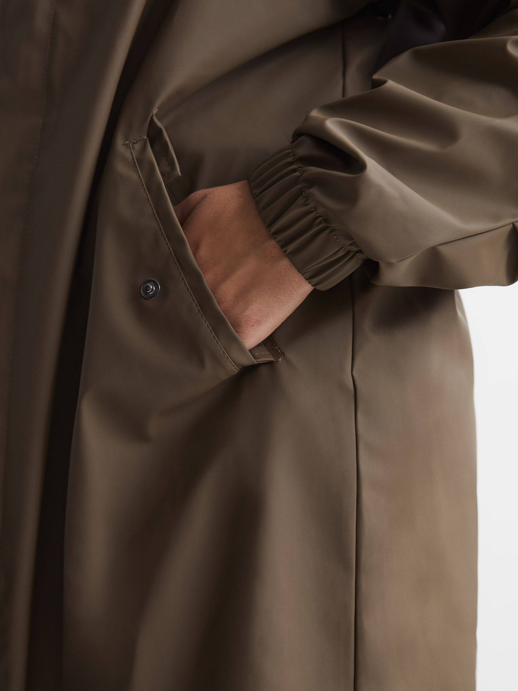 Rains Fishtail Parka in Mid Brown - Image 6 of 6