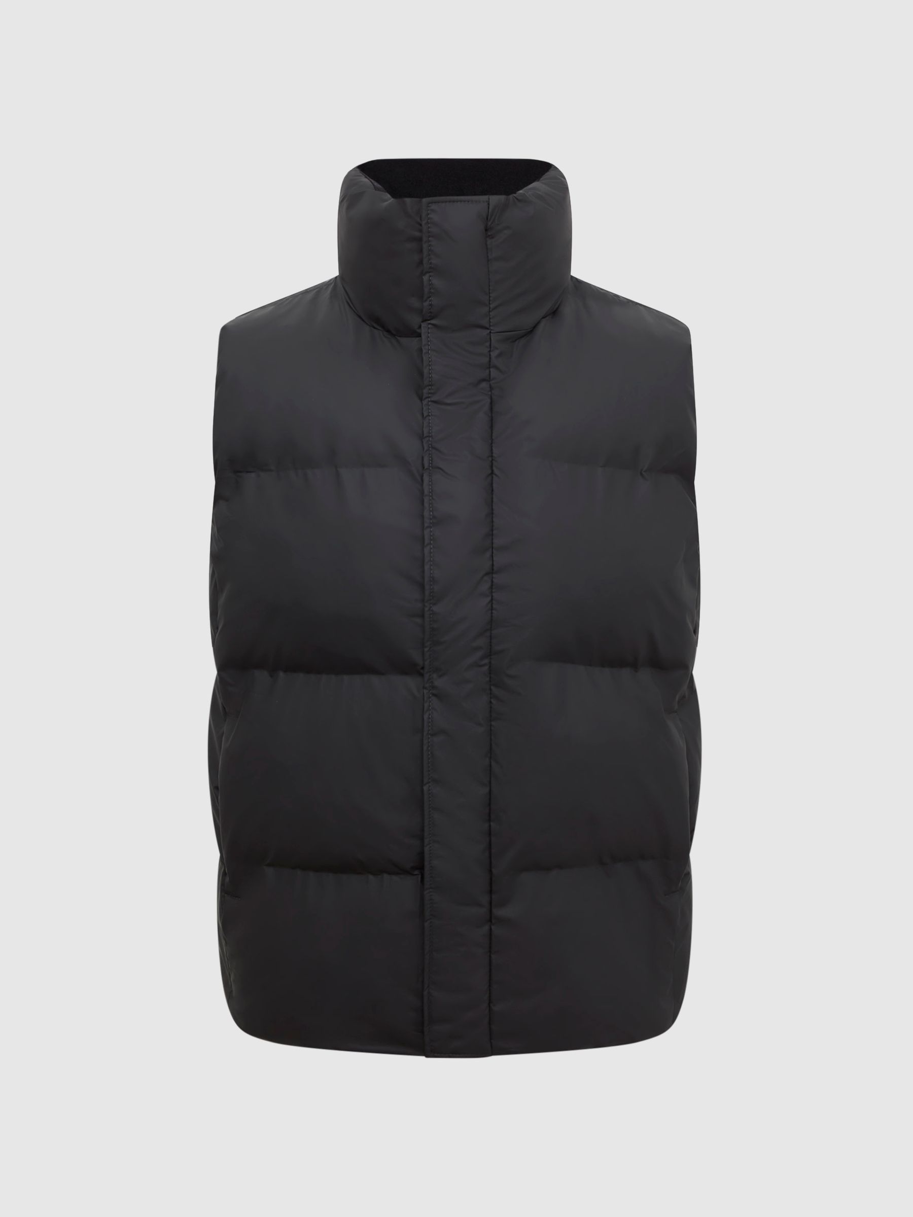 Rains Boxy Puffer Vest in Black - Image 2 of 5