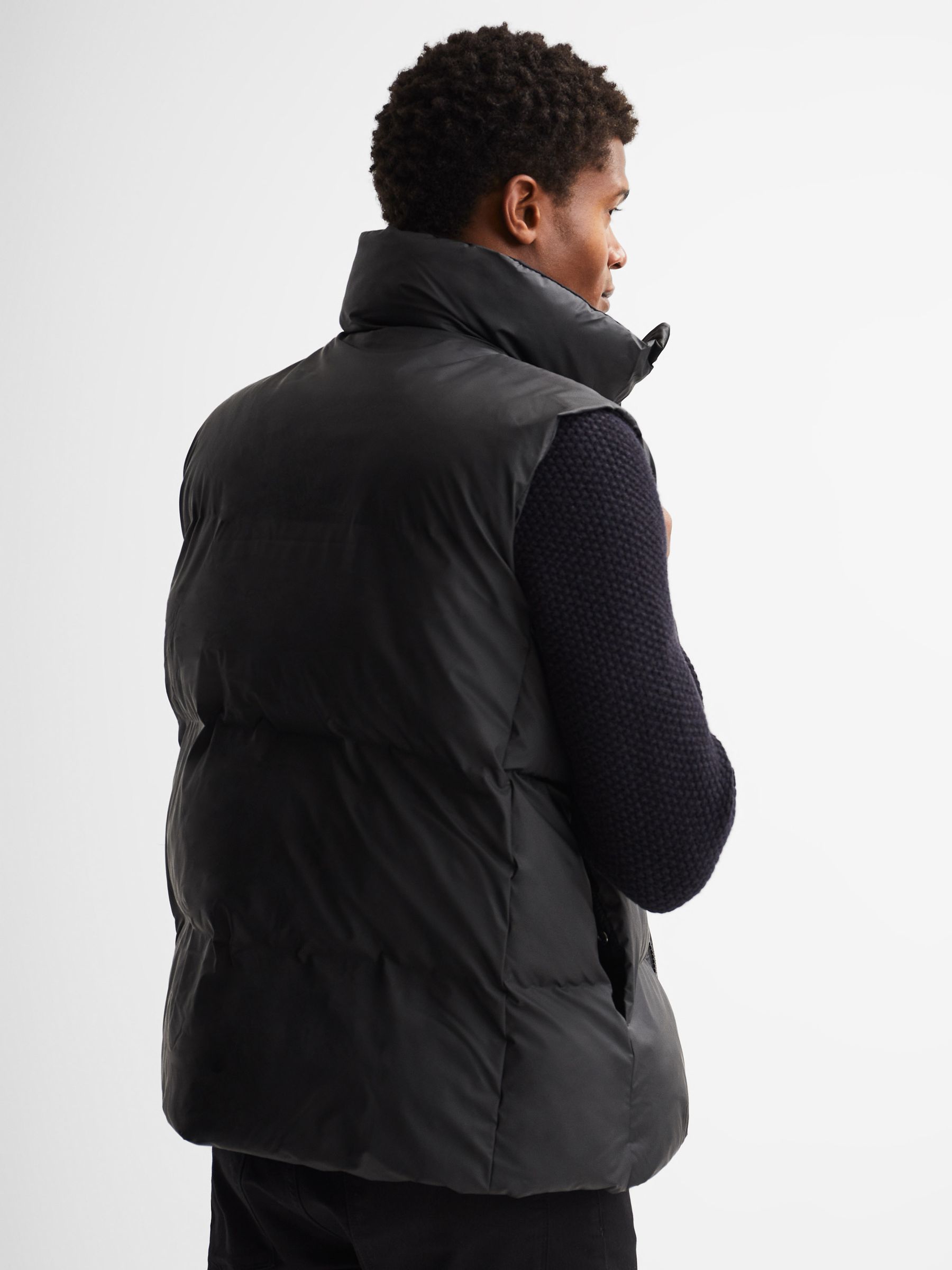 Rains Boxy Puffer Vest in Black - Image 5 of 5
