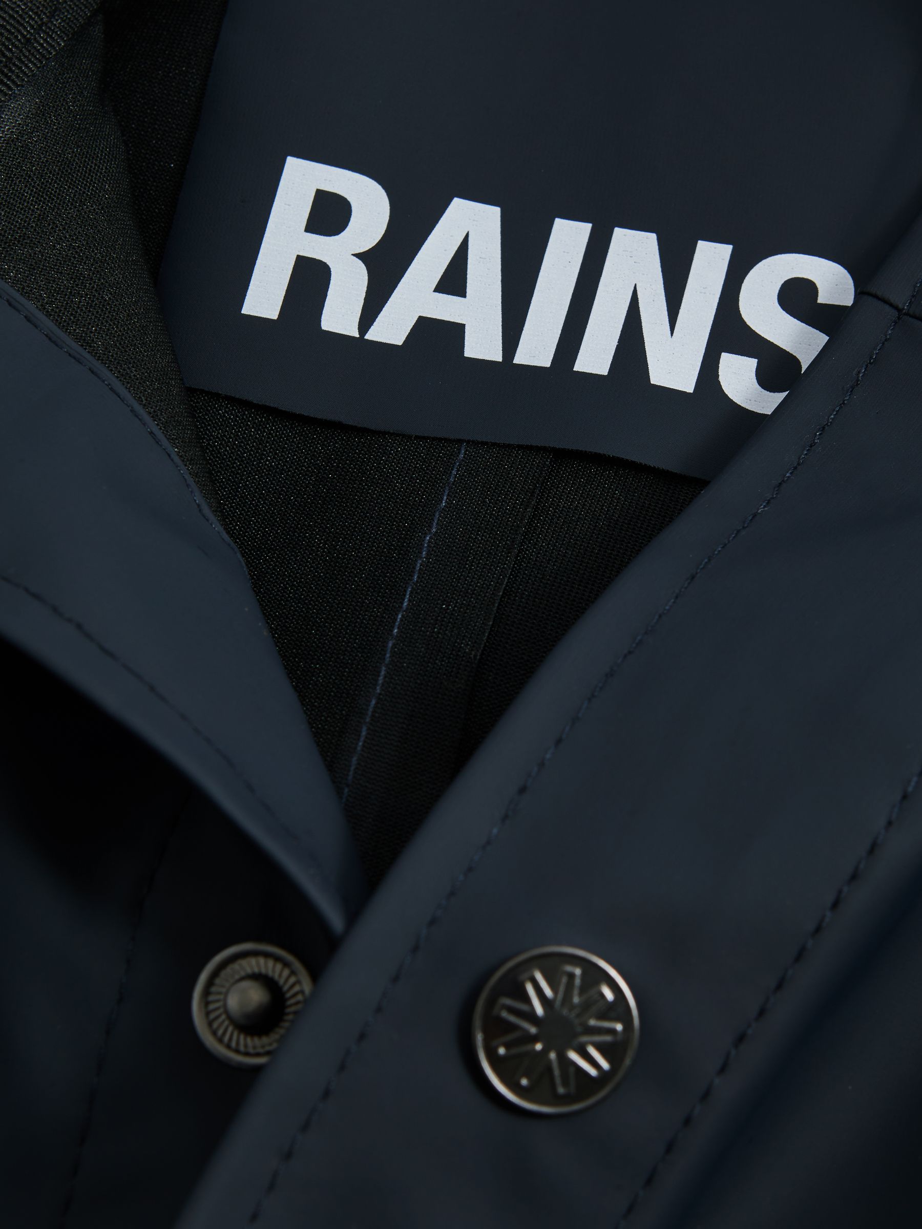 Rains Longline Hooded Raincoat in Navy - Image 7 of 7