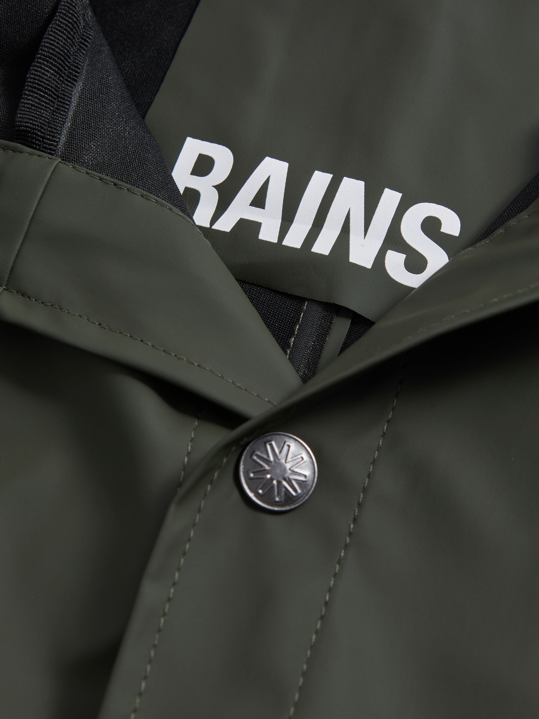 Rains Unisex Hooded Raincoat in Dark Green - Image 6 of 6