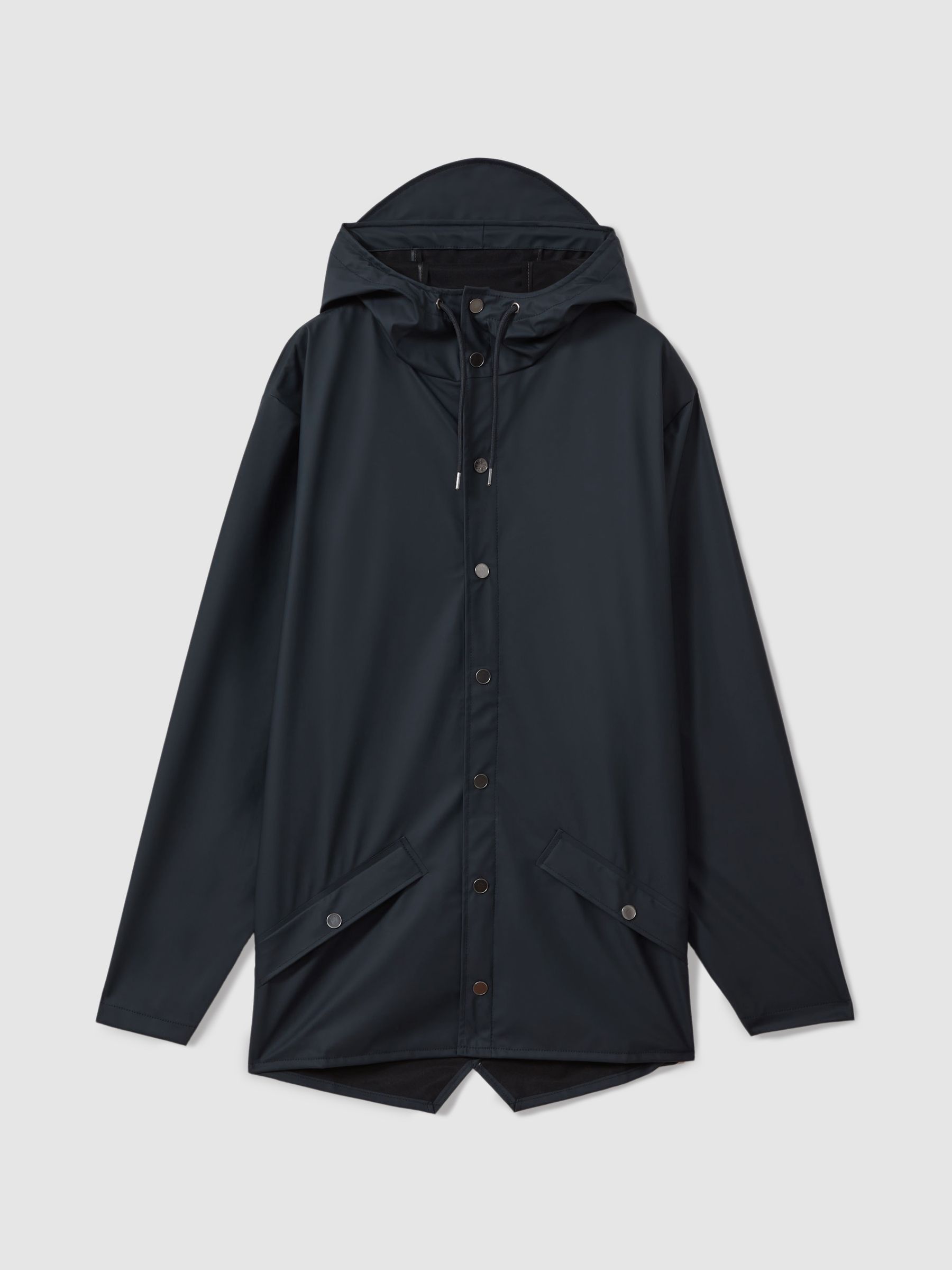 Rains Unisex Hooded Raincoat in Navy - Image 2 of 6
