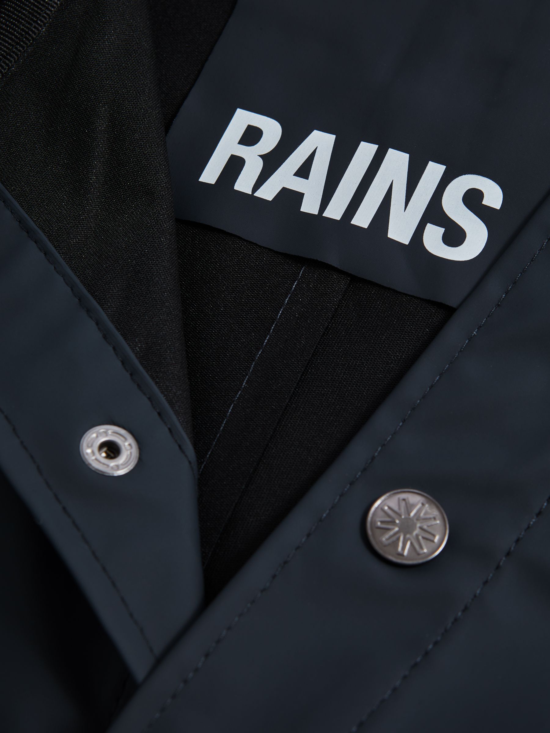 Rains Unisex Hooded Raincoat in Navy - Image 6 of 6