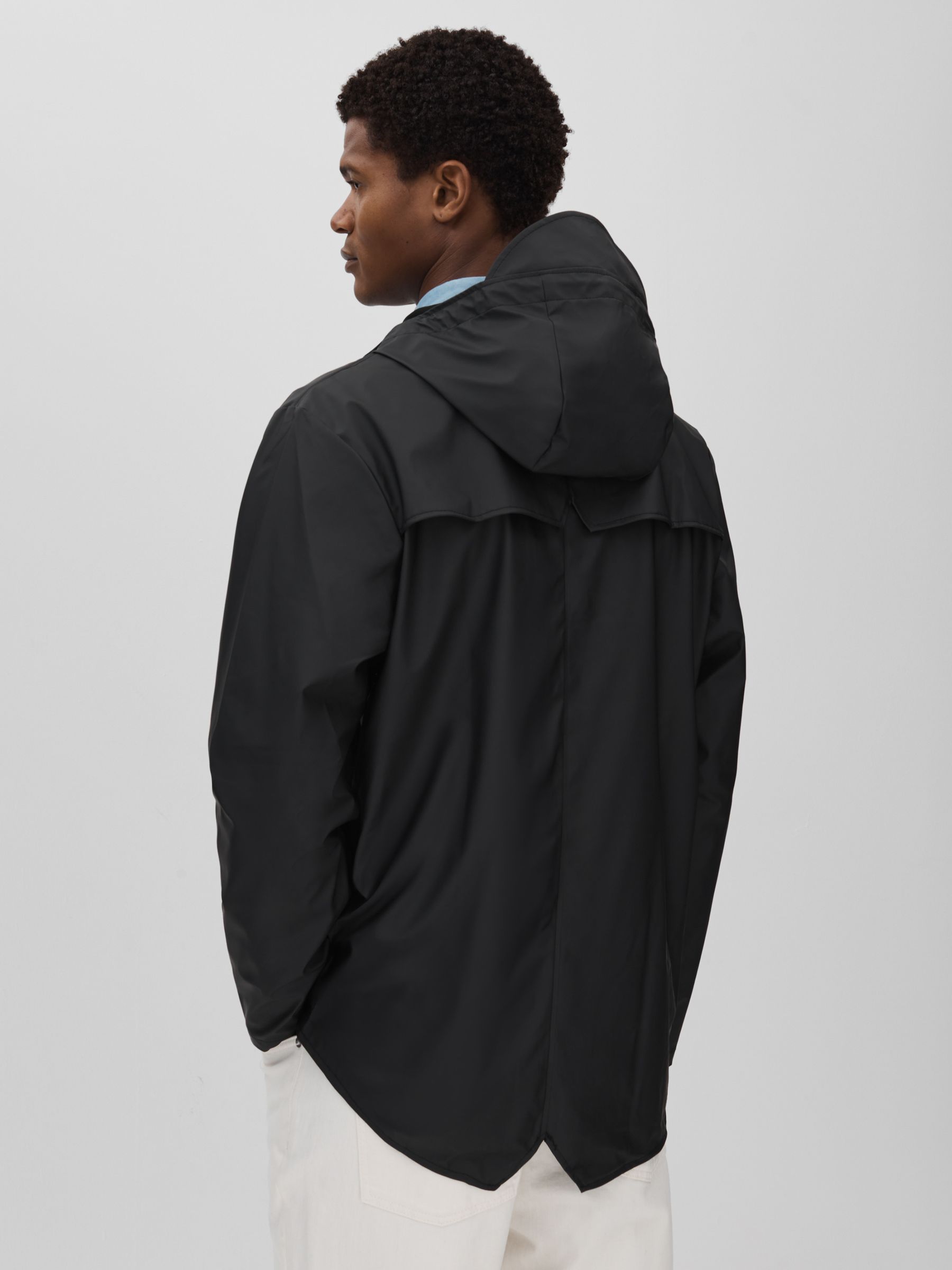 Rains Unisex Hooded Raincoat in Black - Image 5 of 6