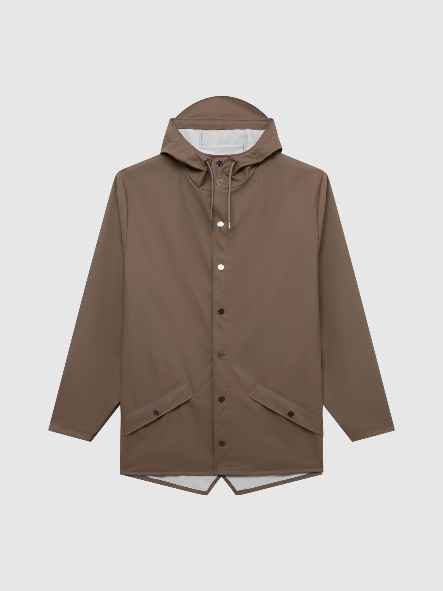 Rains Unisex Hooded Raincoat in Mid Brown - Image 2 of 6