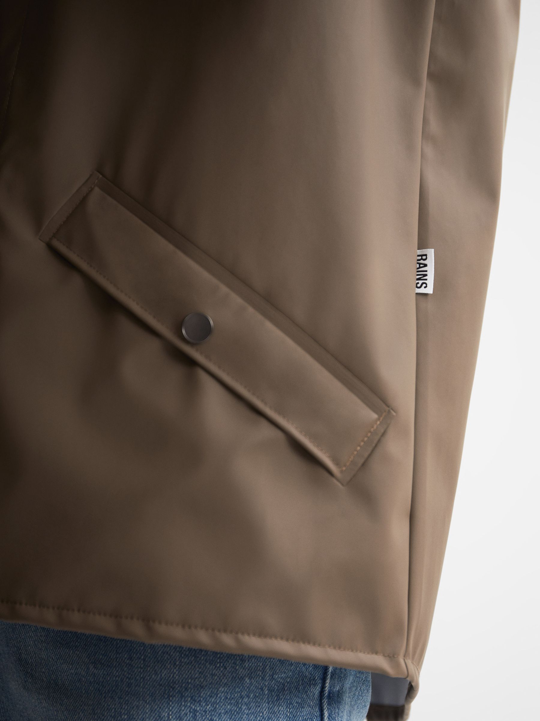 Rains Unisex Hooded Raincoat in Mid Brown - Image 4 of 6