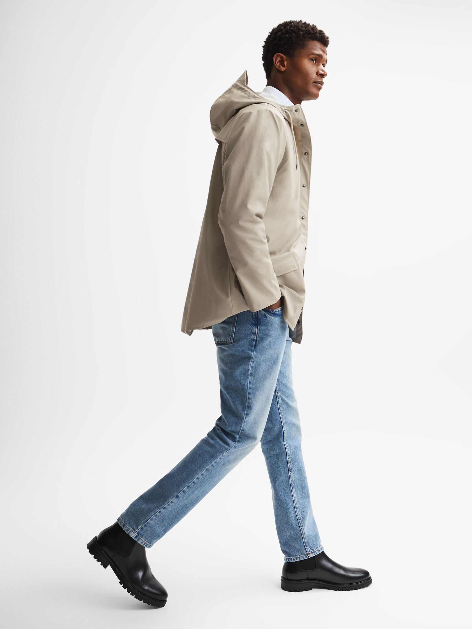 Rains Unisex Hooded Raincoat Jacket in Putty - Image 5 of 5