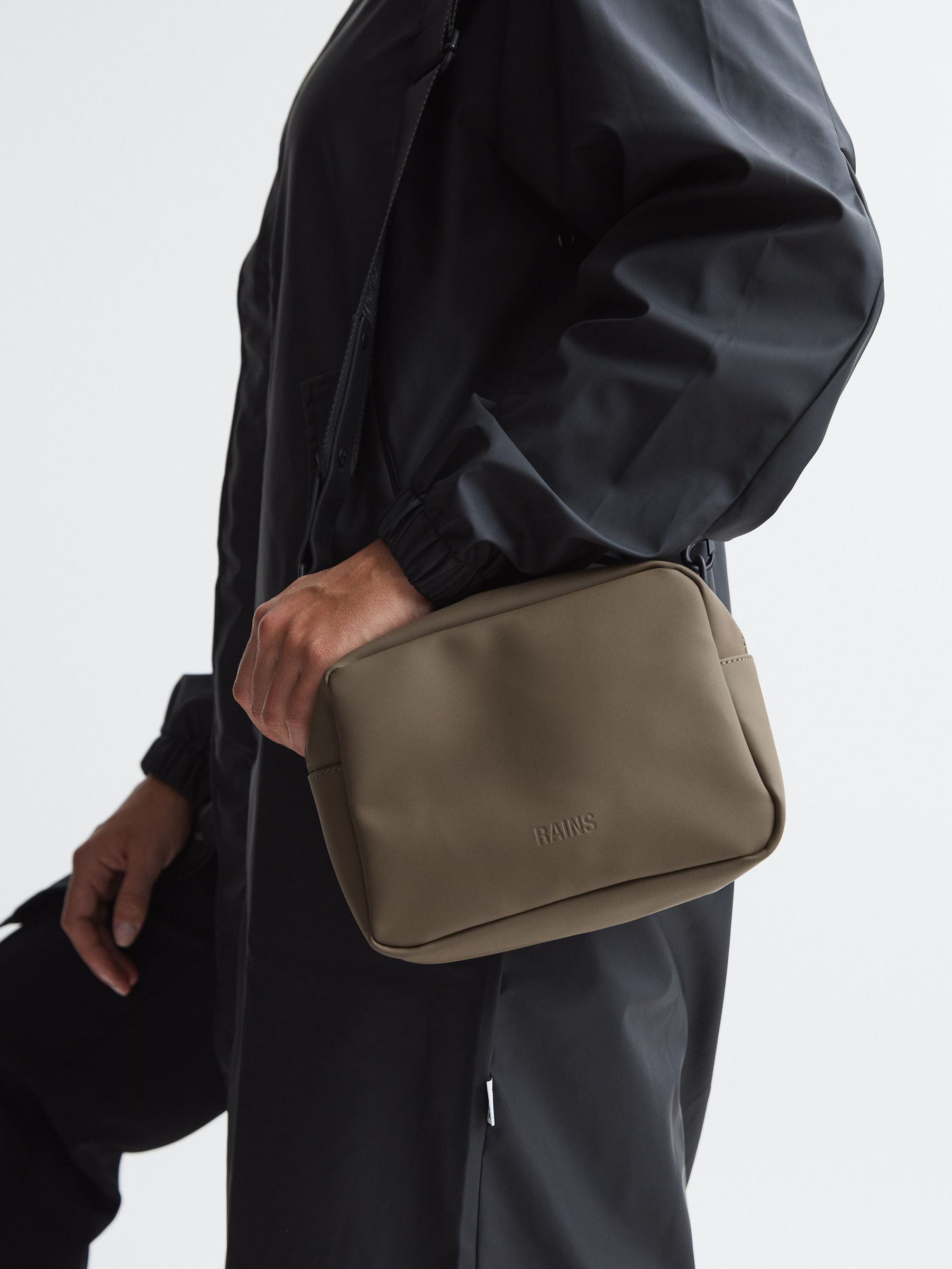 Rains Box Bag in Mid Brown - Image 2 of 8