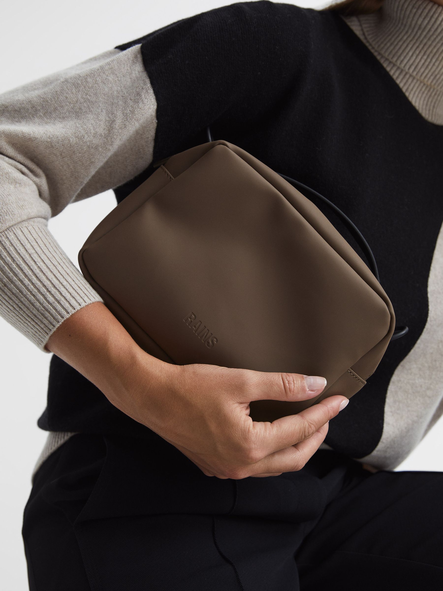 Rains Box Bag in Mid Brown - Image 8 of 8