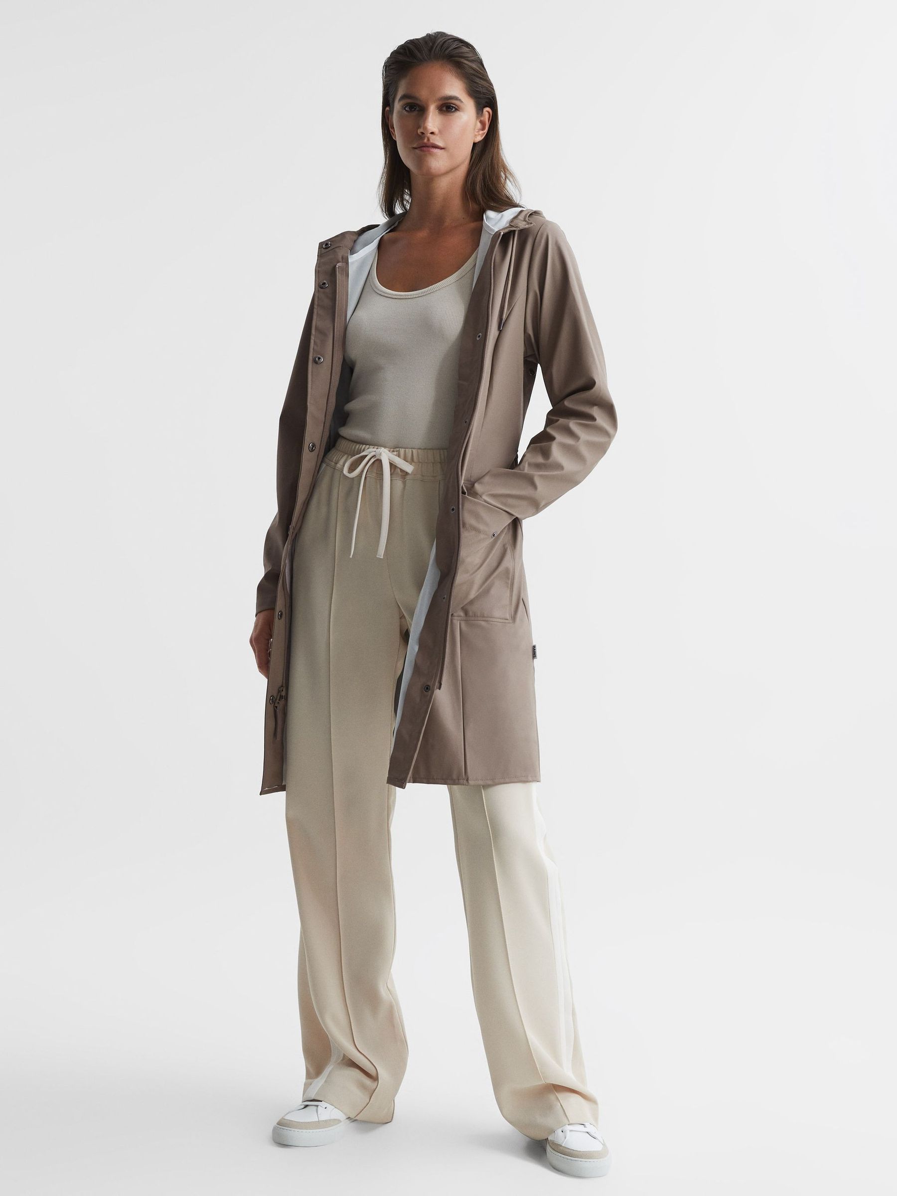 Rains Trench Coat in Taupe - Image 1 of 5
