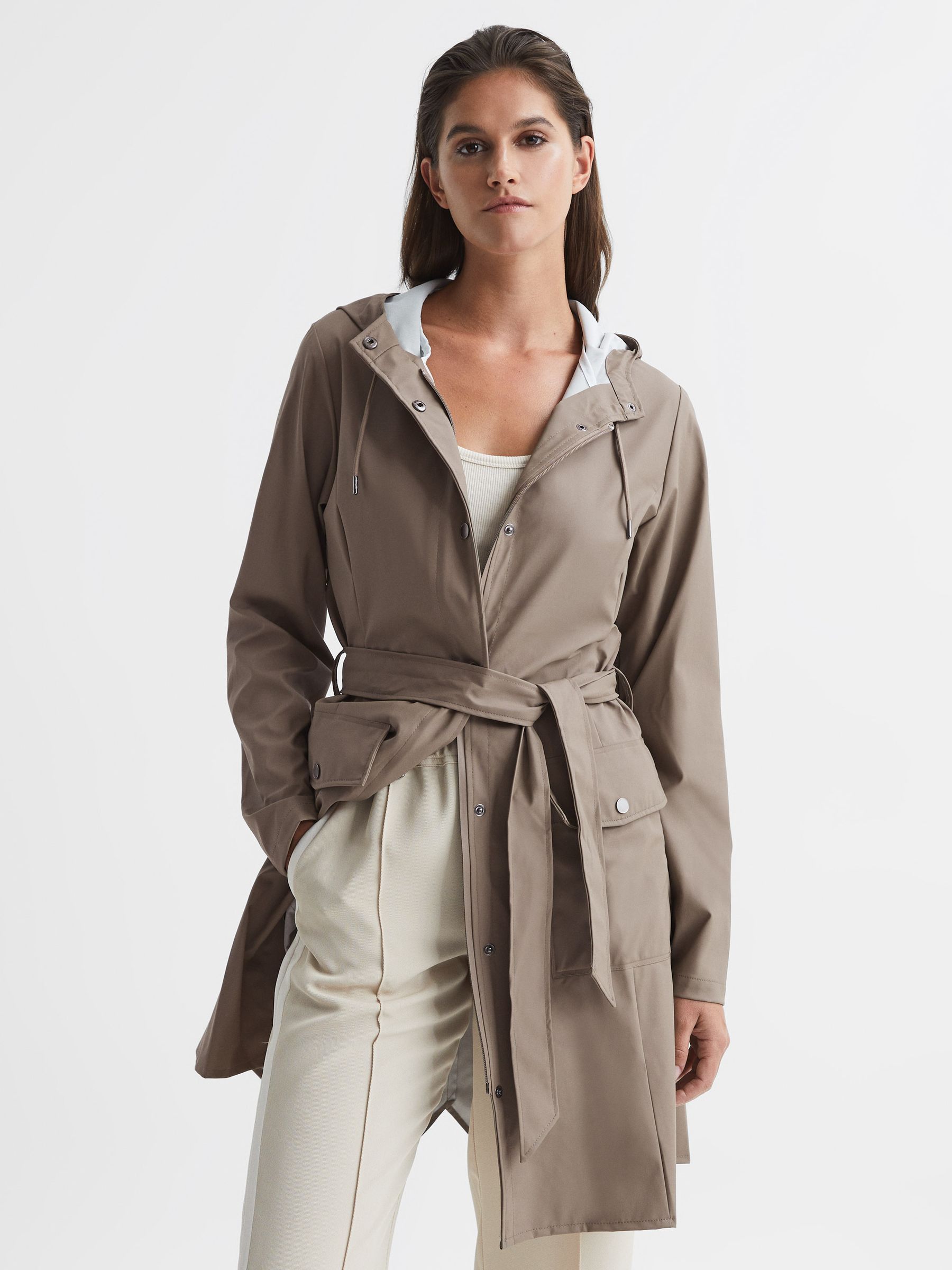 Rains Trench Coat in Taupe - Image 3 of 5