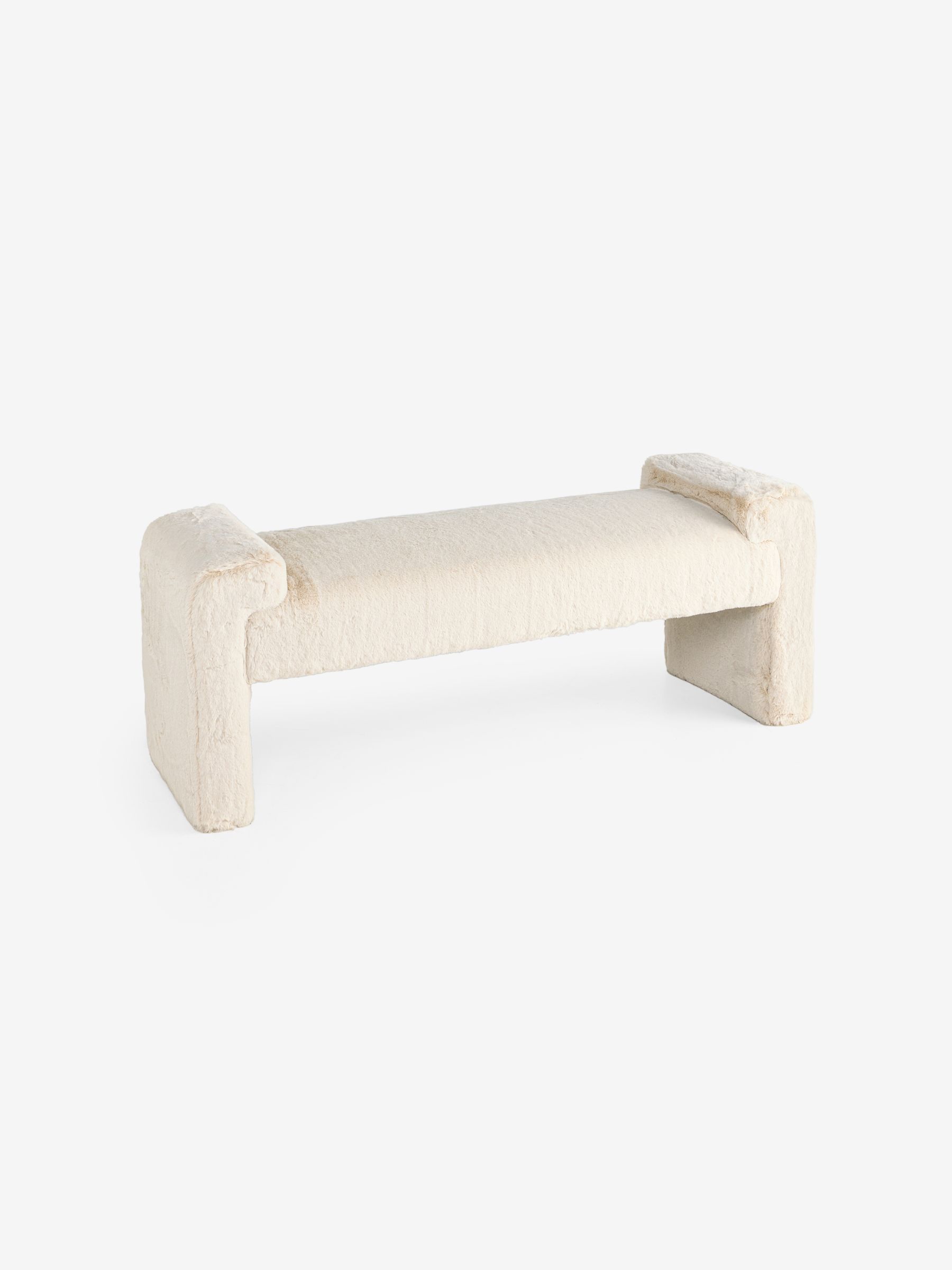 Brixton Bench in Taupe Natural Arctic Faux Fur - Image 4 of 5
