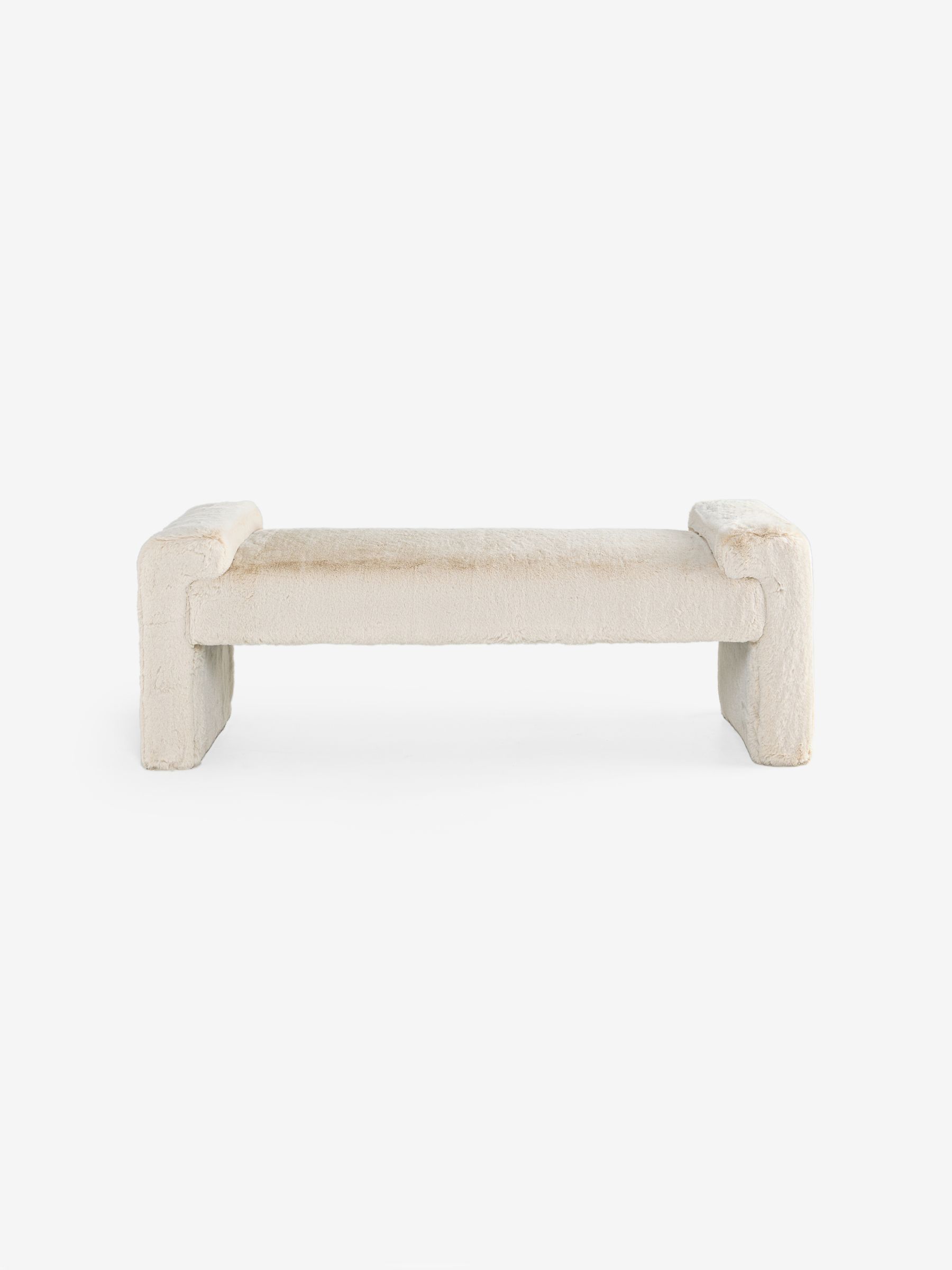Brixton Bench in Taupe Natural Arctic Faux Fur - Image 5 of 5