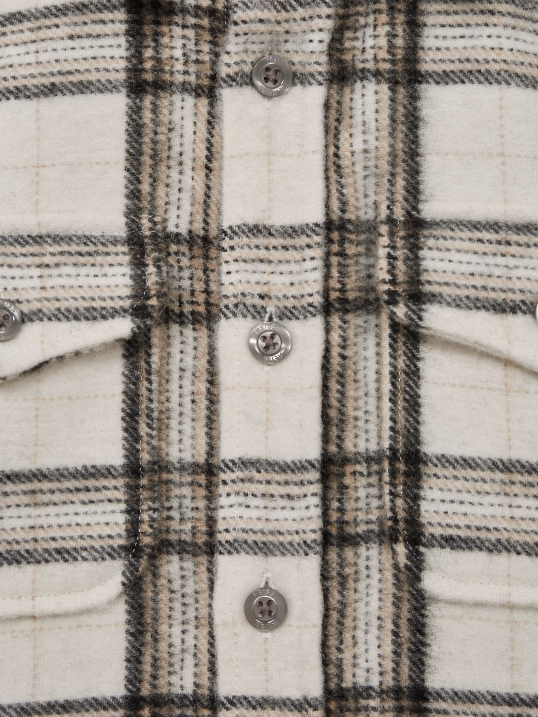 9-12 yrs Long Sleeve Brushed Check Overshirt in Camel - Image 7 of 7