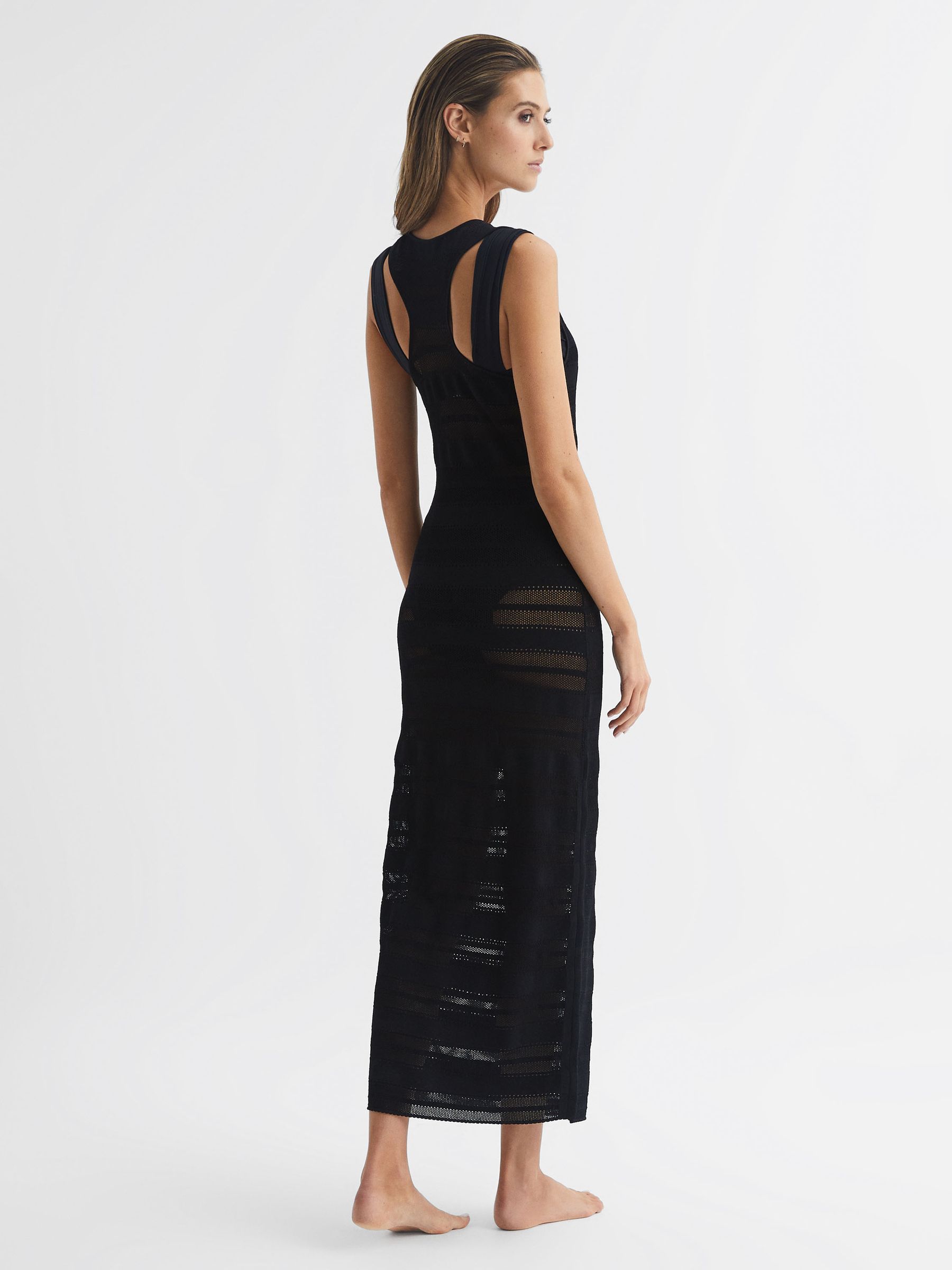 Knitted Midi Dress in Black - Image 5 of 6