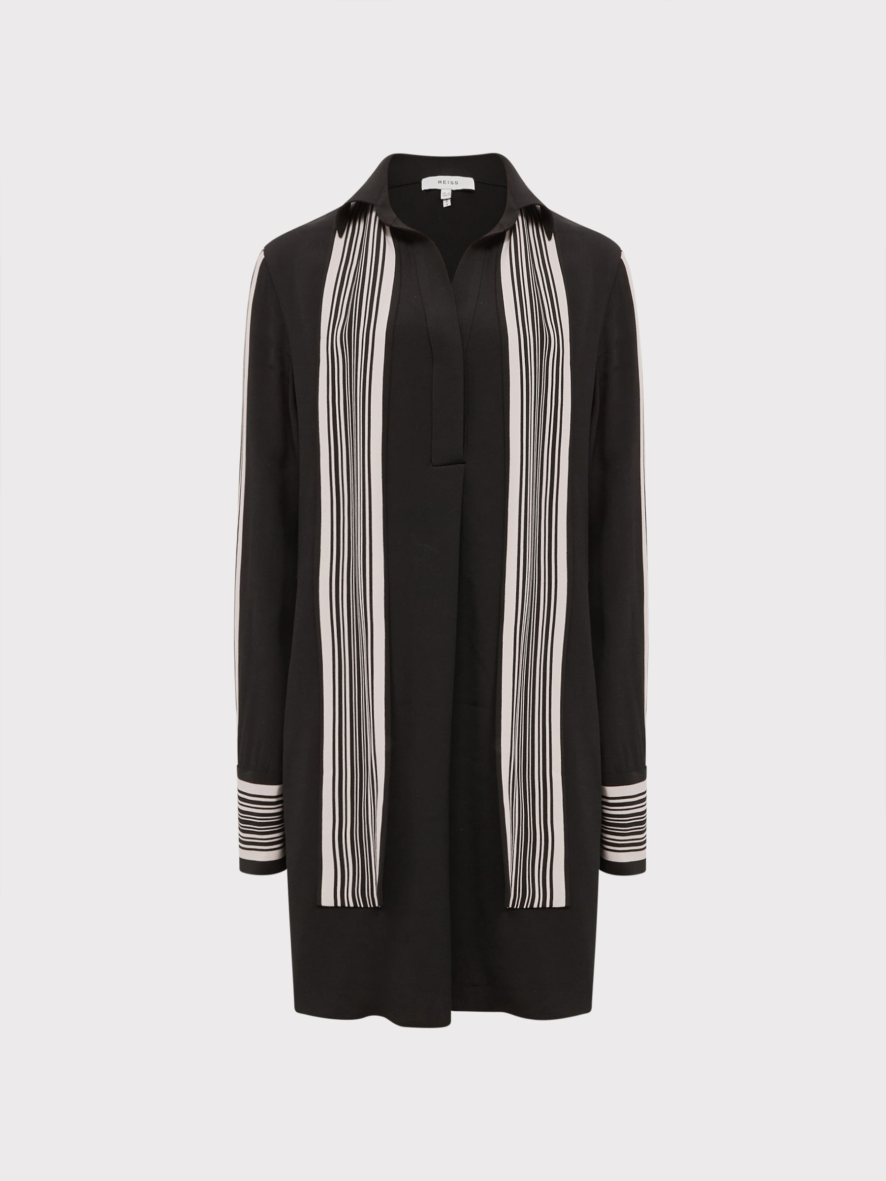 Reiss Side Stripe Mini Dress in Black - REISS