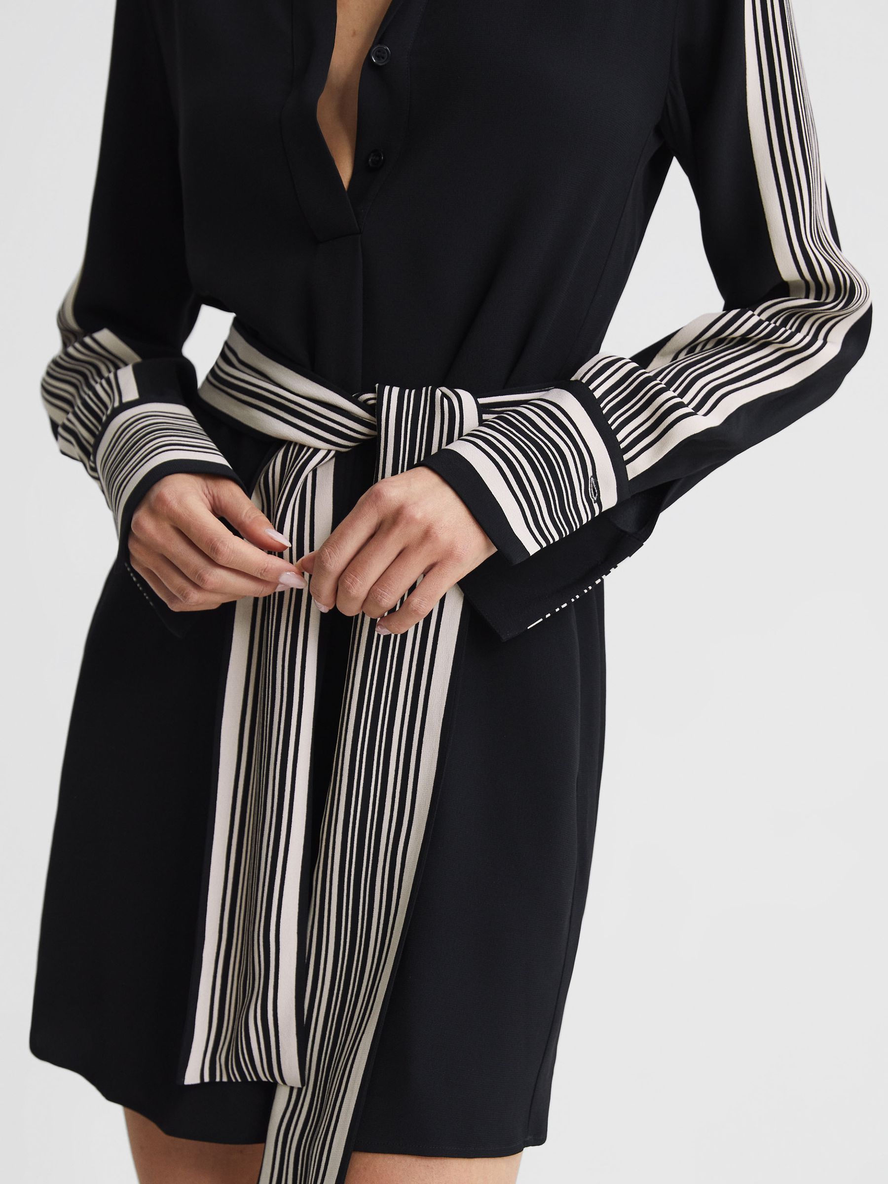 Side Stripe Mini Dress in Black - Image 6 of 9