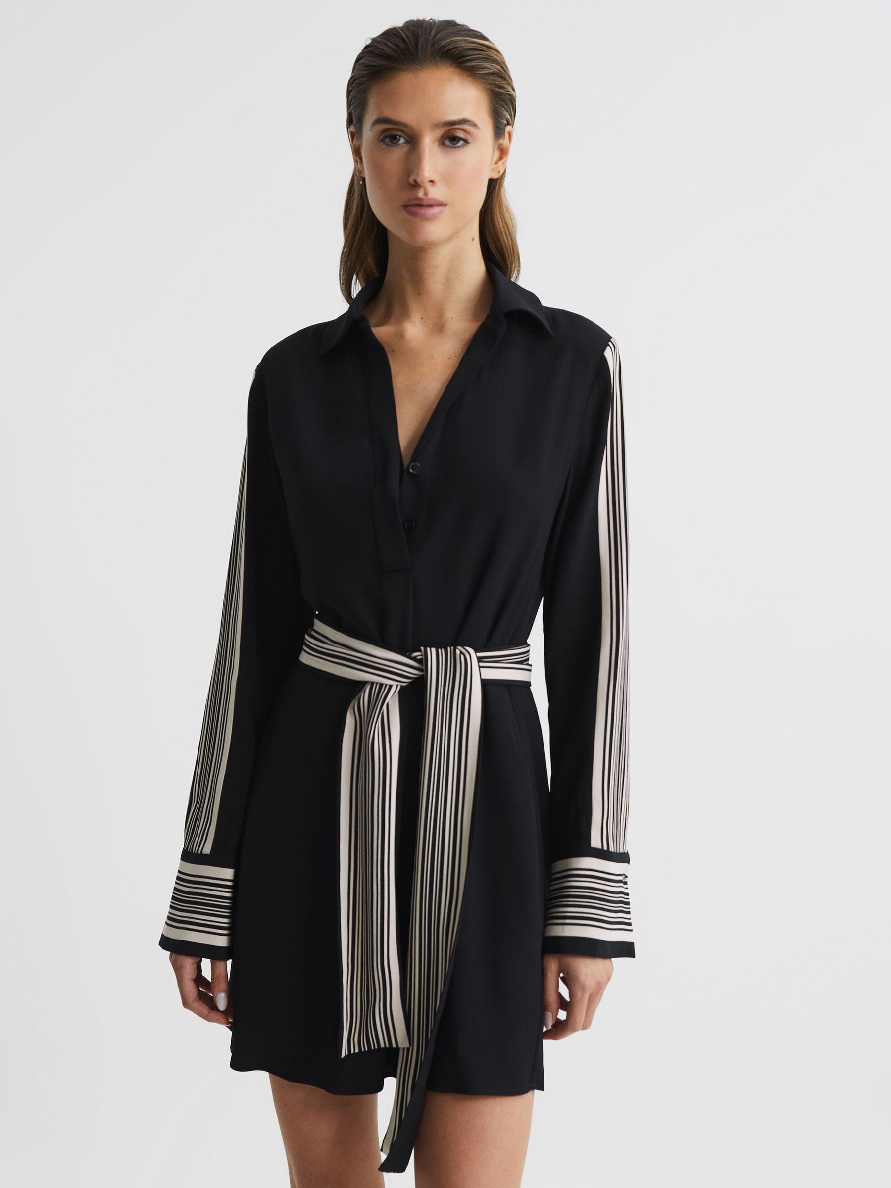 Side Stripe Mini Dress in Black - Image 7 of 9