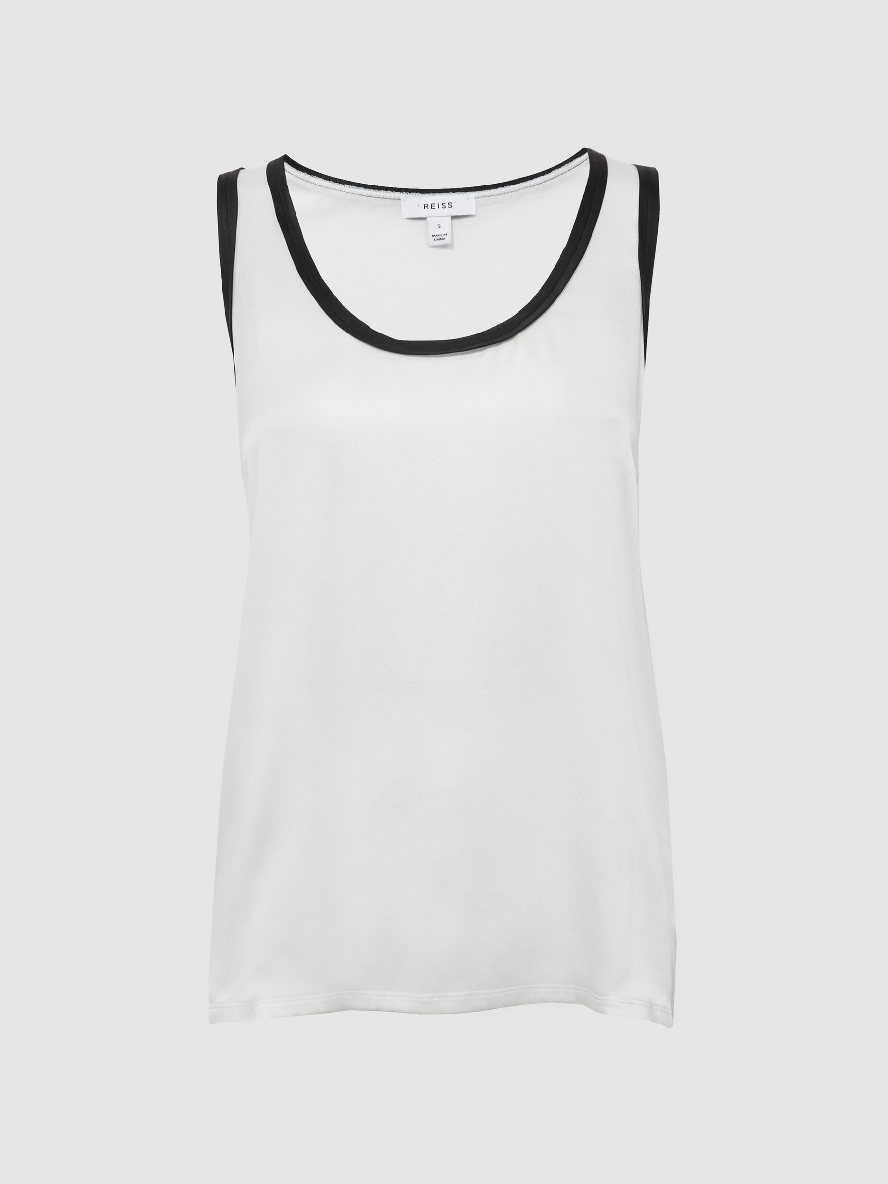 Silk Front Vest in Ivory/Black - Image 2 of 6