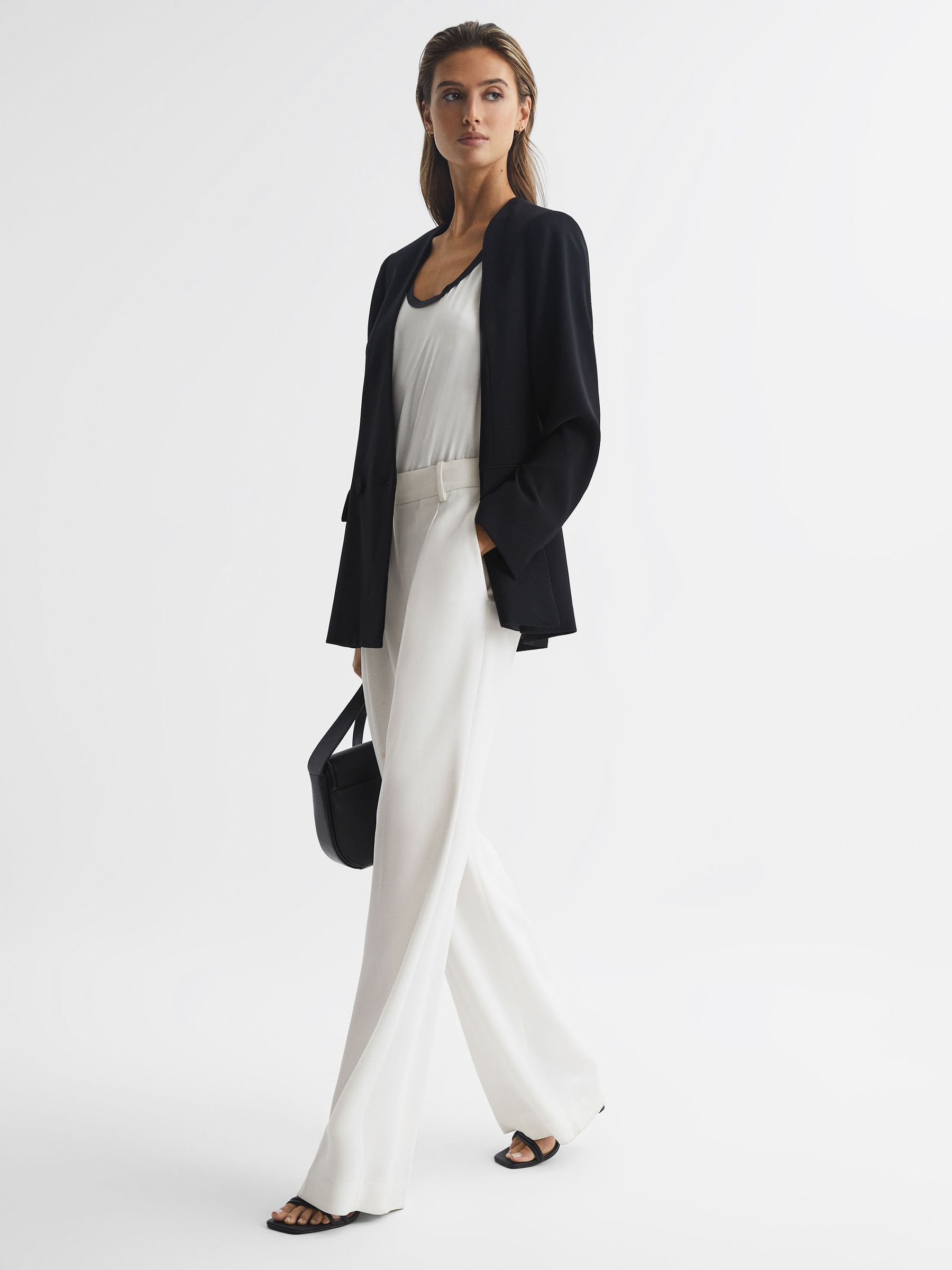 Silk Front Vest in Ivory/Black - Image 6 of 6