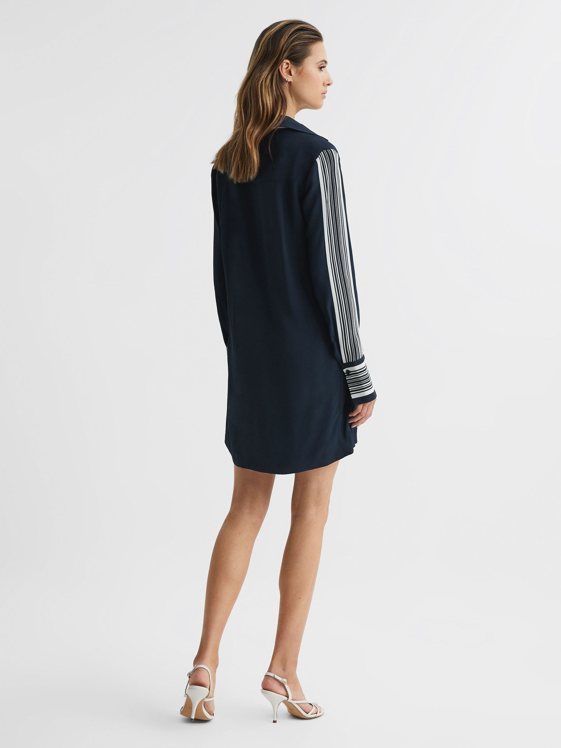 Side Stripe Mini Dress in Navy - Image 5 of 8