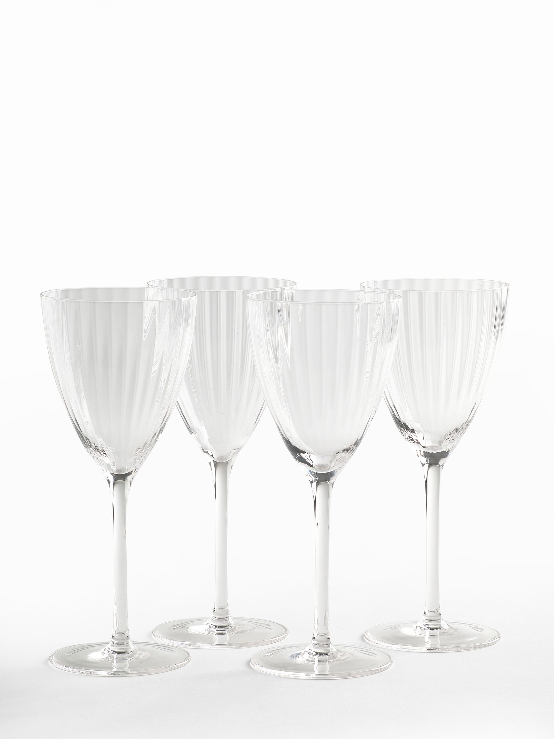 Jasper Conran London Set of 4 Clear Fluted Wine Glasses - Image 2 of 4