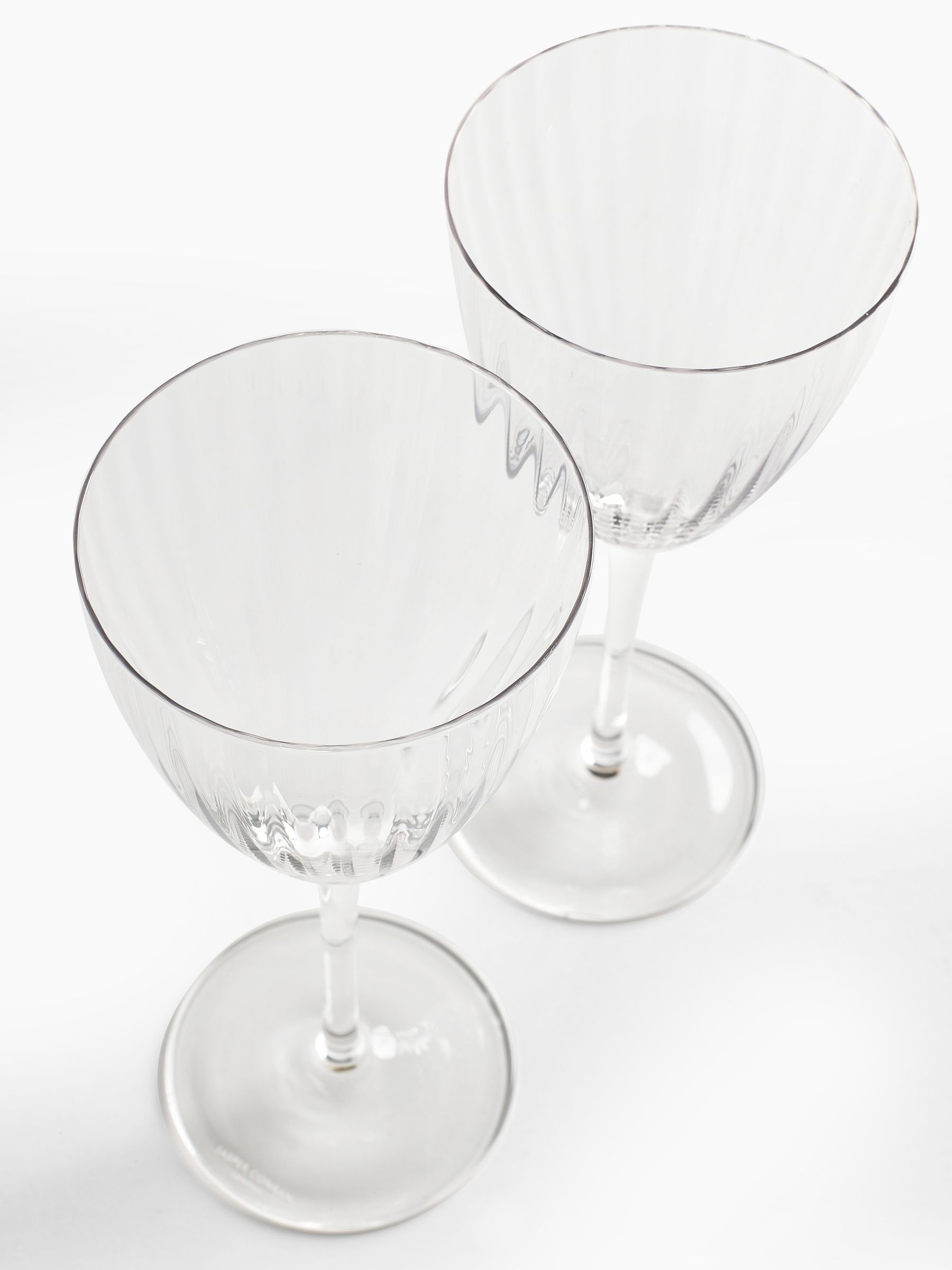 Jasper Conran London Set of 4 Clear Fluted Wine Glasses - Image 3 of 4