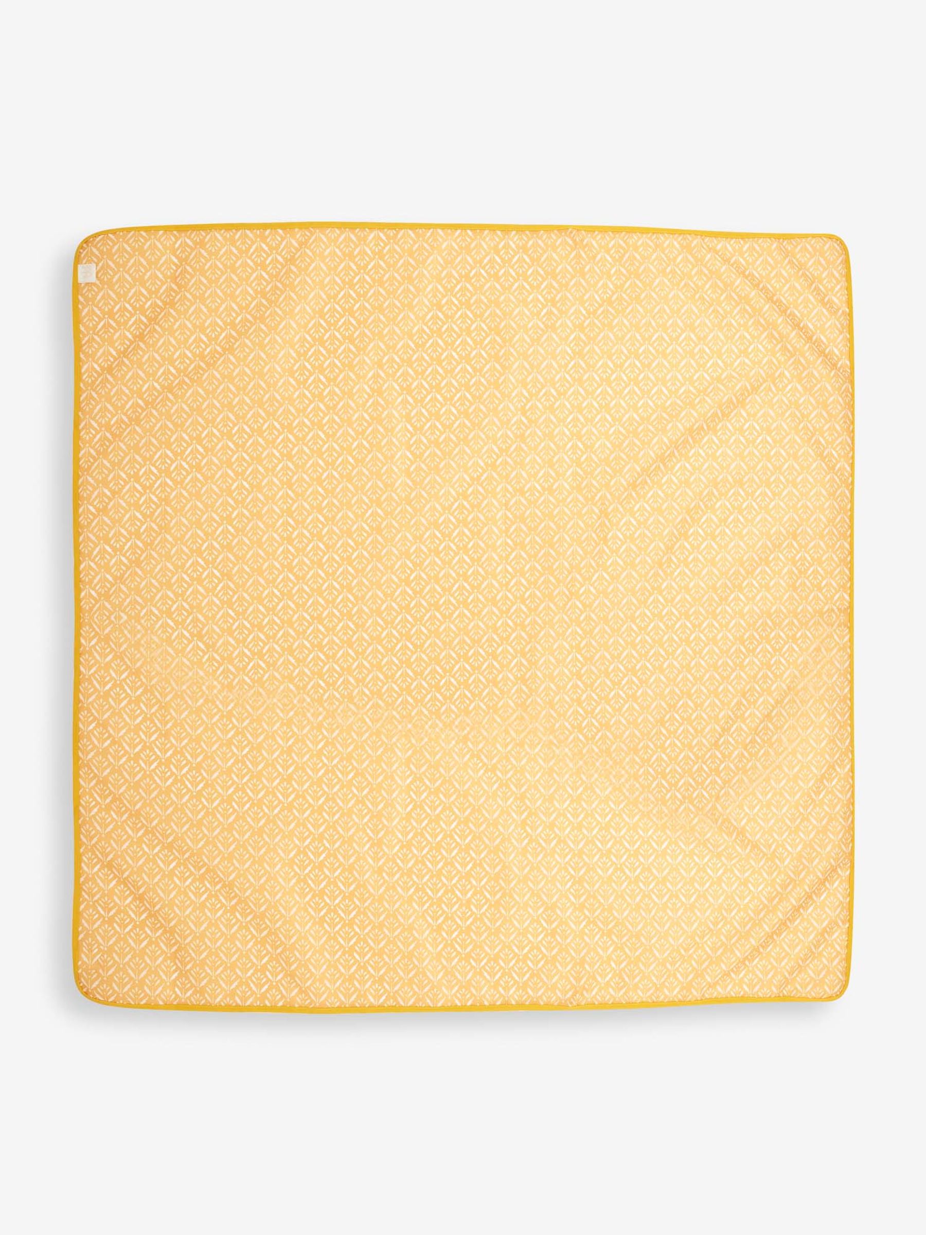 Square Ochre Batik Print Floor Mat - Image 1 of 4