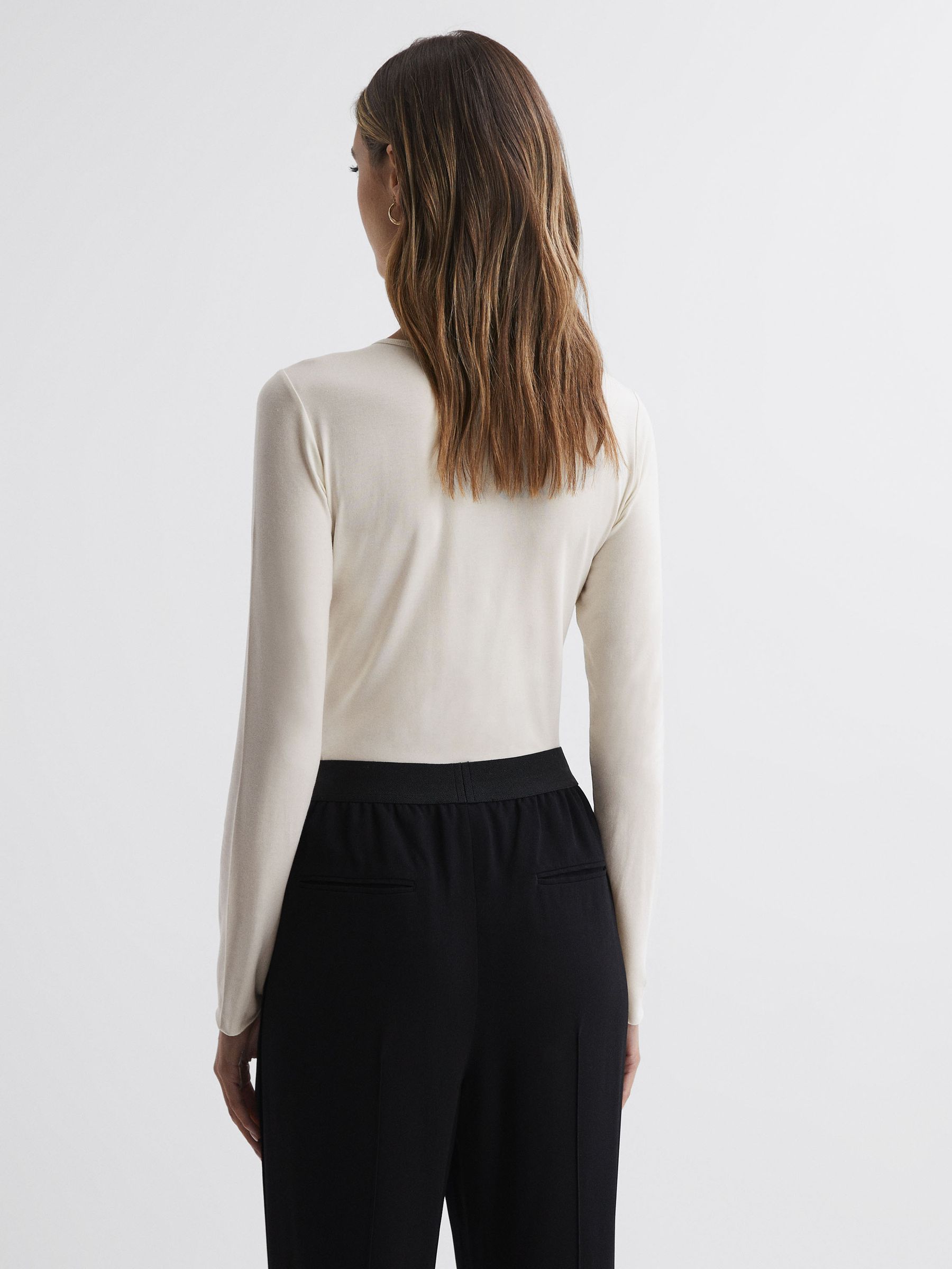 Long Sleeve Bodysuit in Ivory - Image 4 of 4