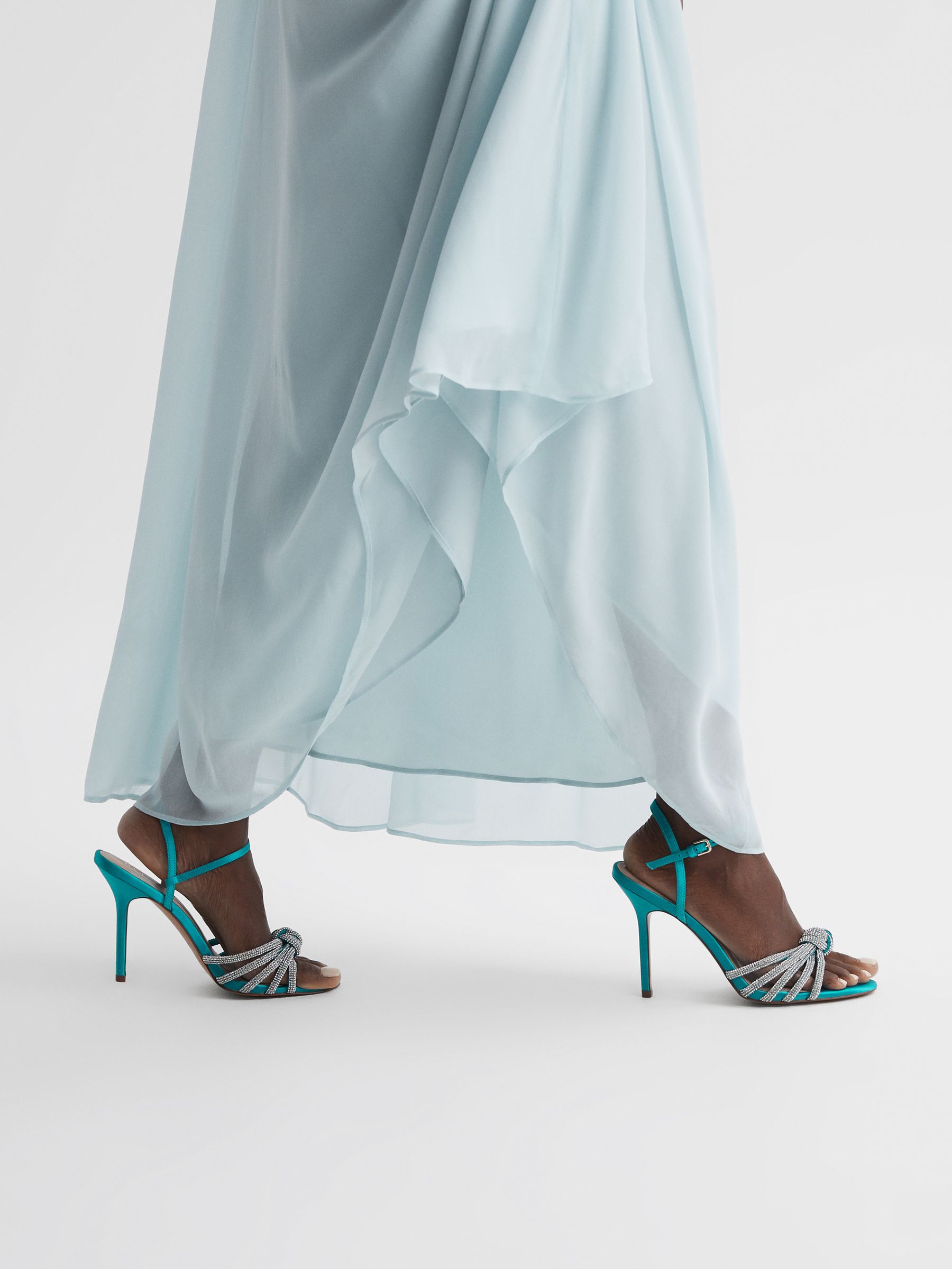 Embellished Heeled Sandals in Blue - Image 2 of 5