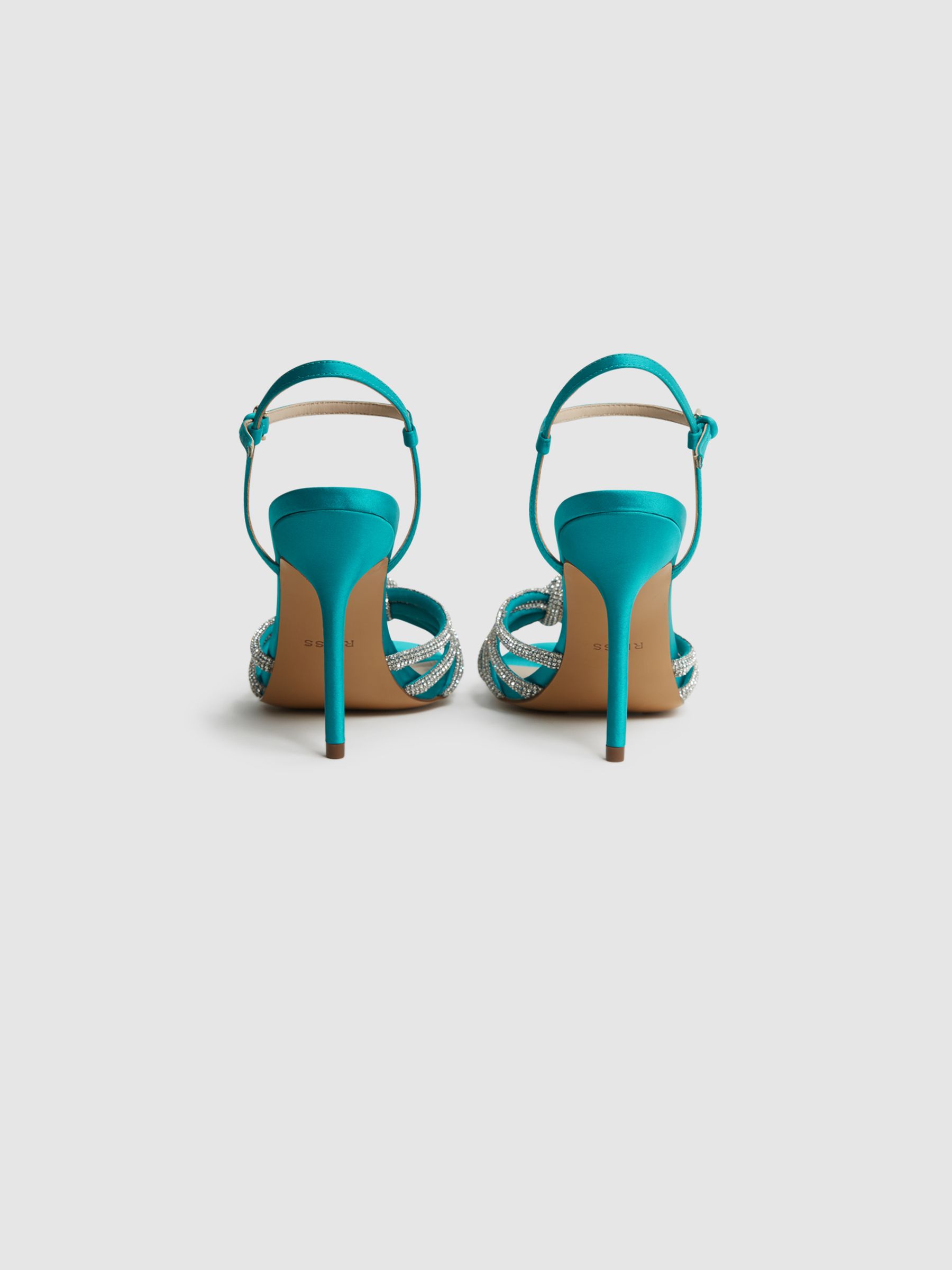 Embellished Heeled Sandals in Blue - Image 4 of 5