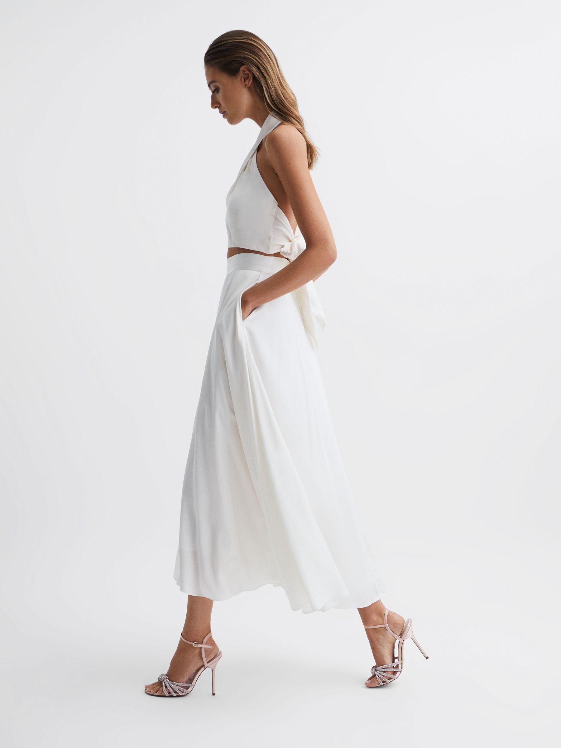 Nude sandalen met hak - Afbeelding 1 van 6