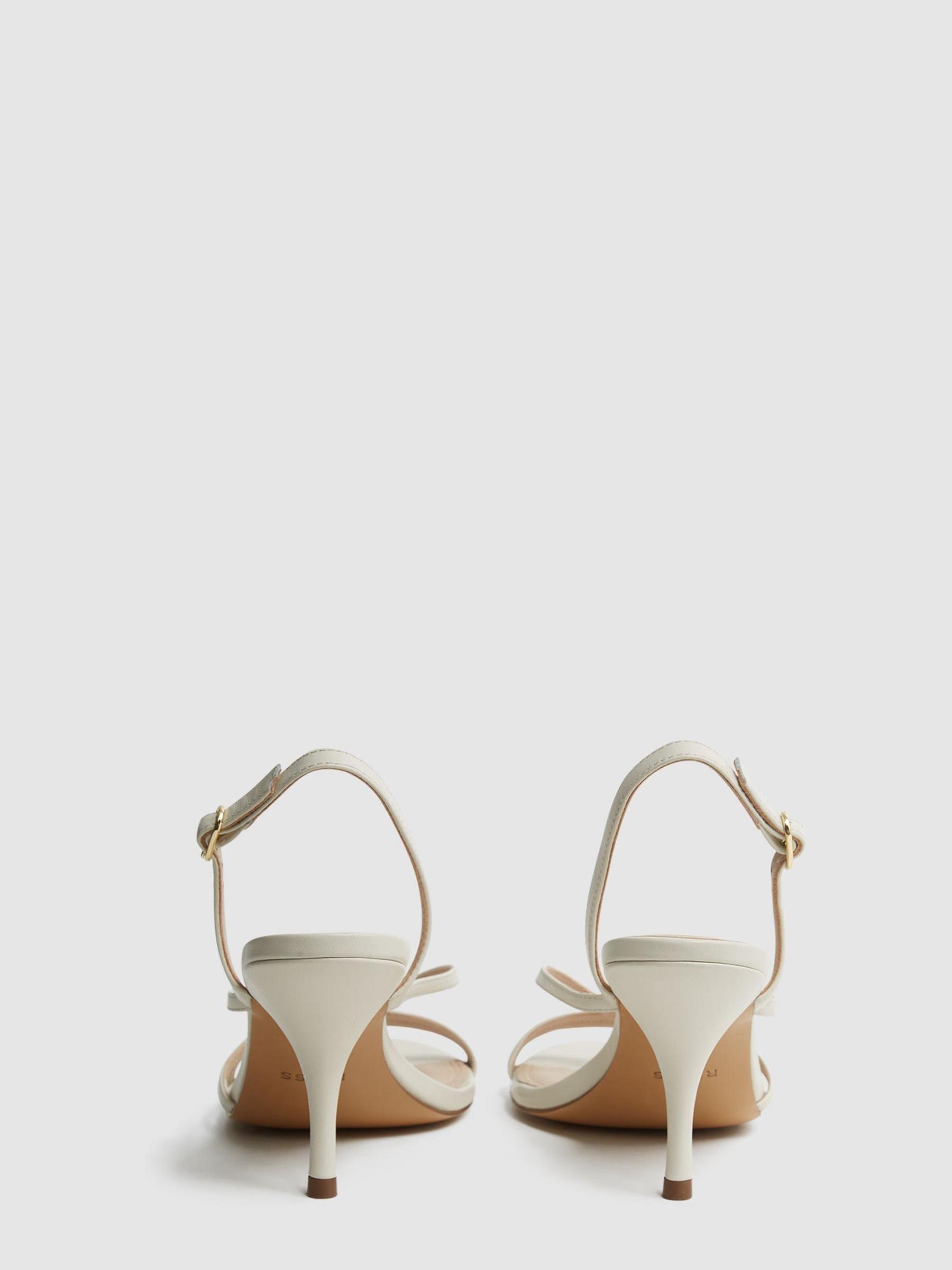 Strappy Mid Heel Sandals in White - Image 5 of 6