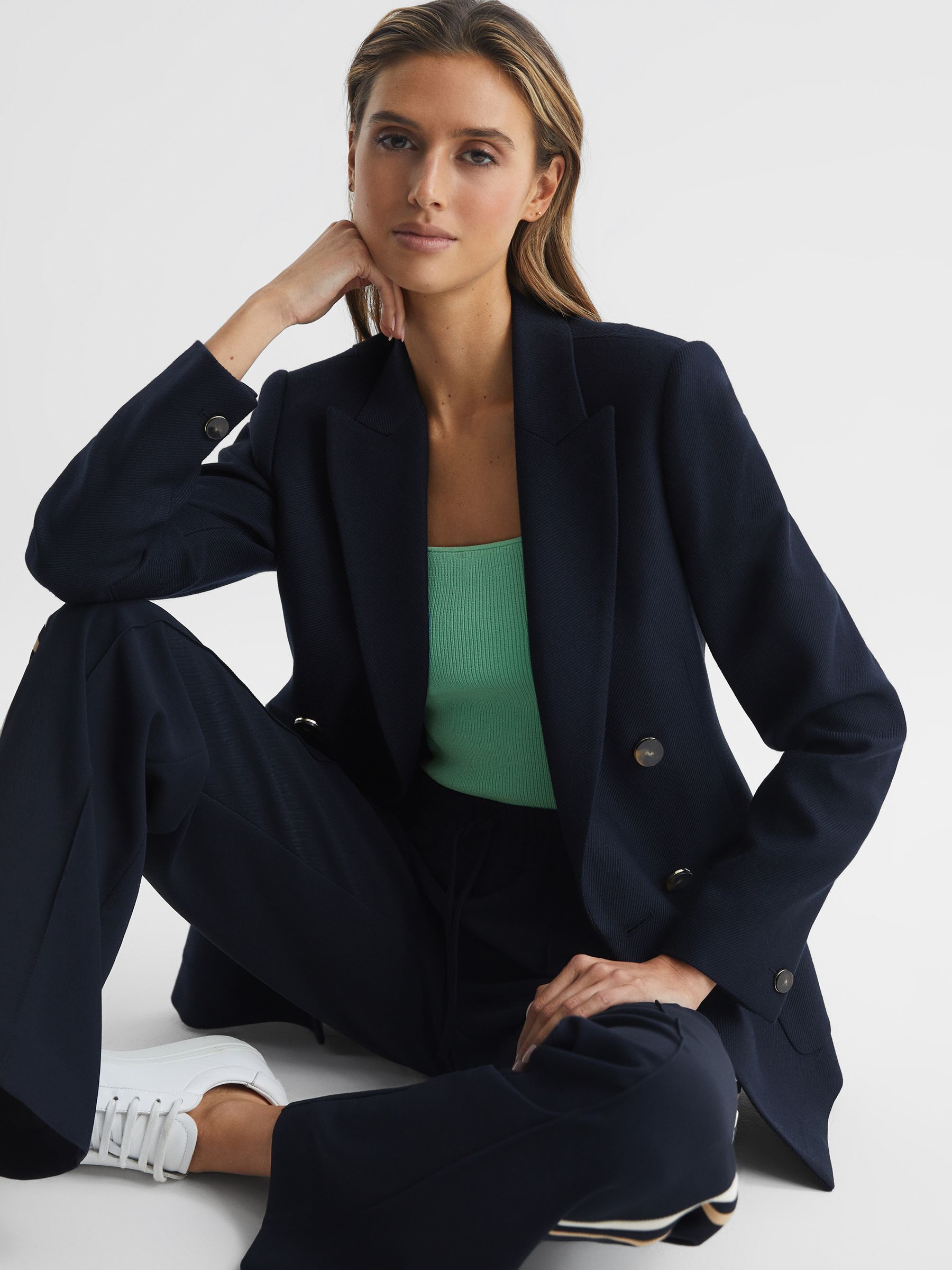 Square Neck Ribbed Vest in Mint - Image 6 of 6