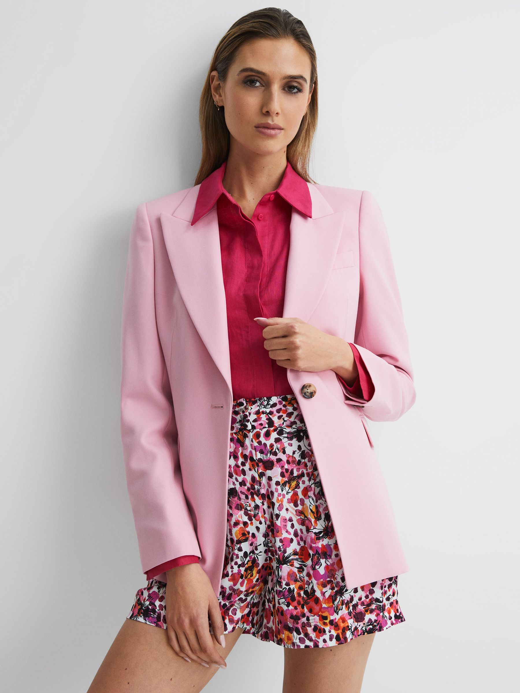 Oversized Linen Shirt in Fuschia - Image 5 of 6