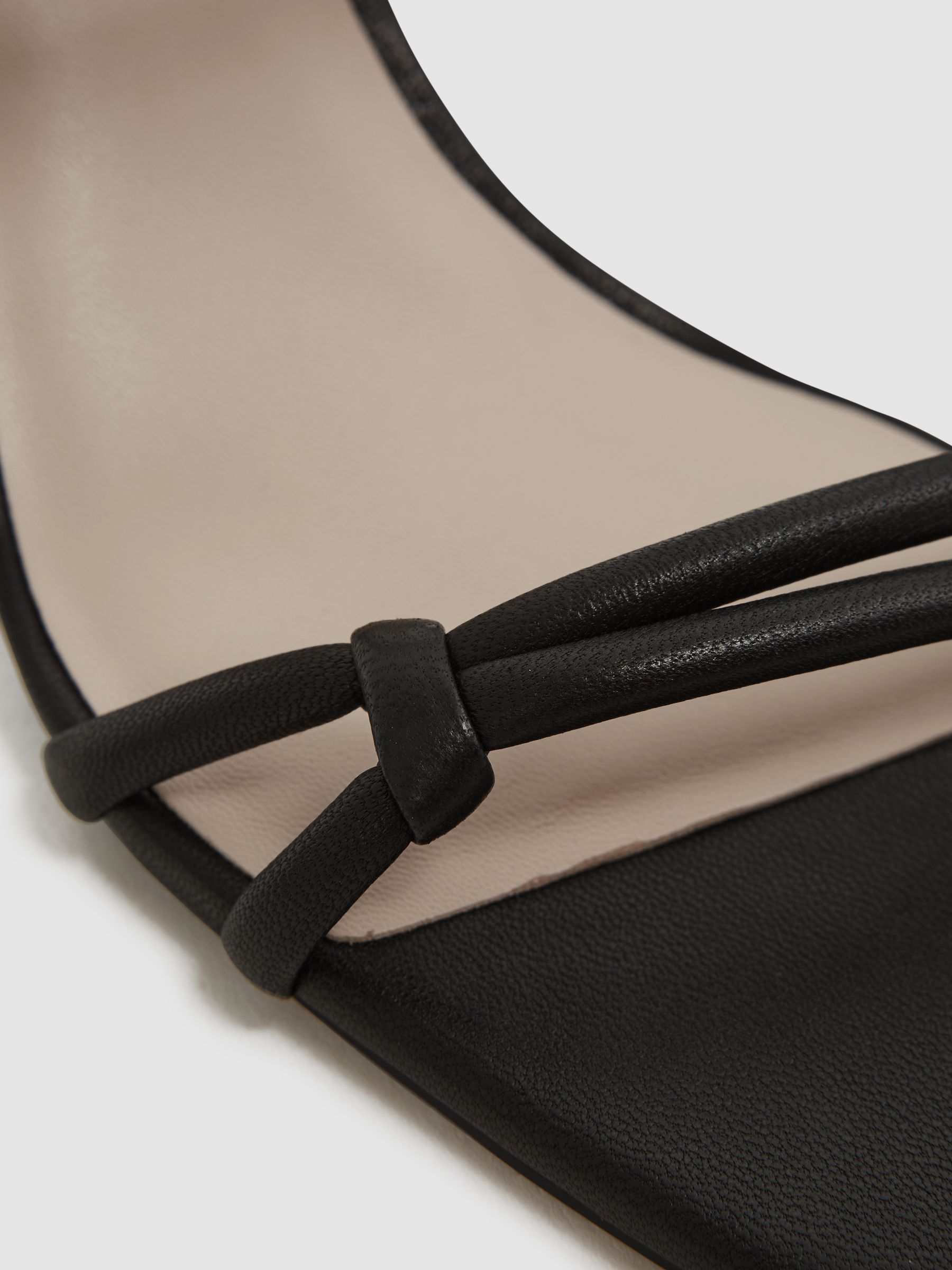 Leather Strappy Block Heels in Black - Image 5 of 5