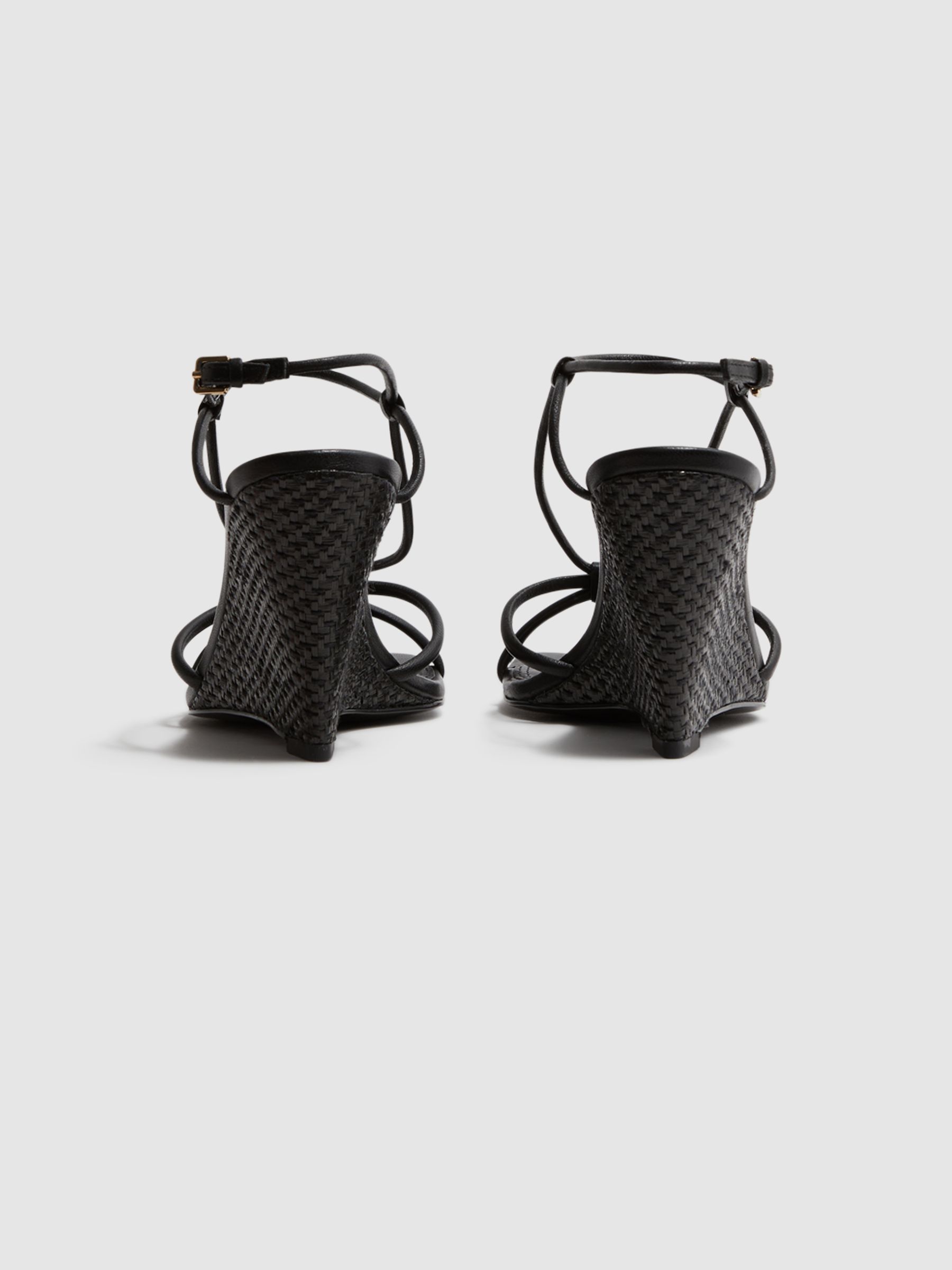 Strappy Wedge Heels in Black - Image 4 of 5