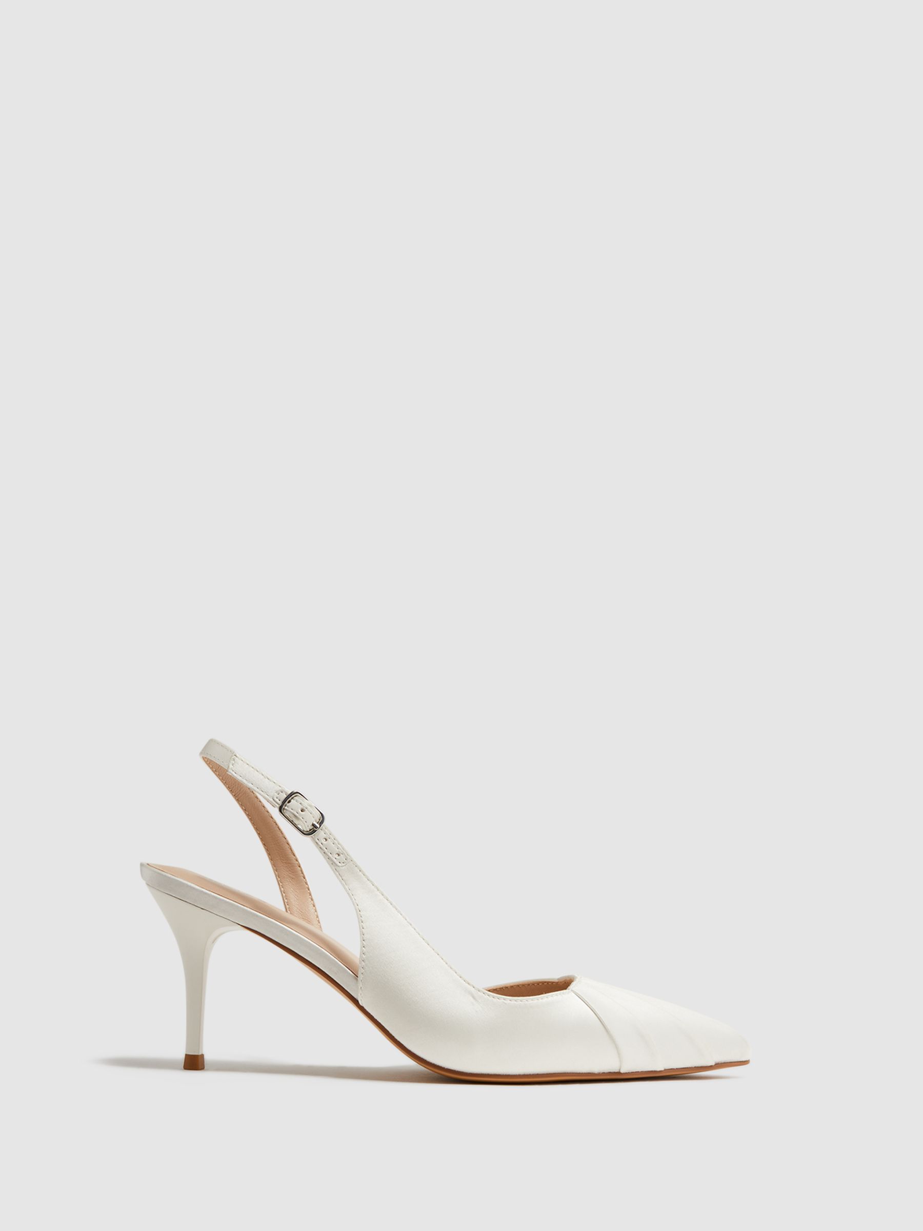 Pointed Court Shoes in Off White - Image 1 of 5