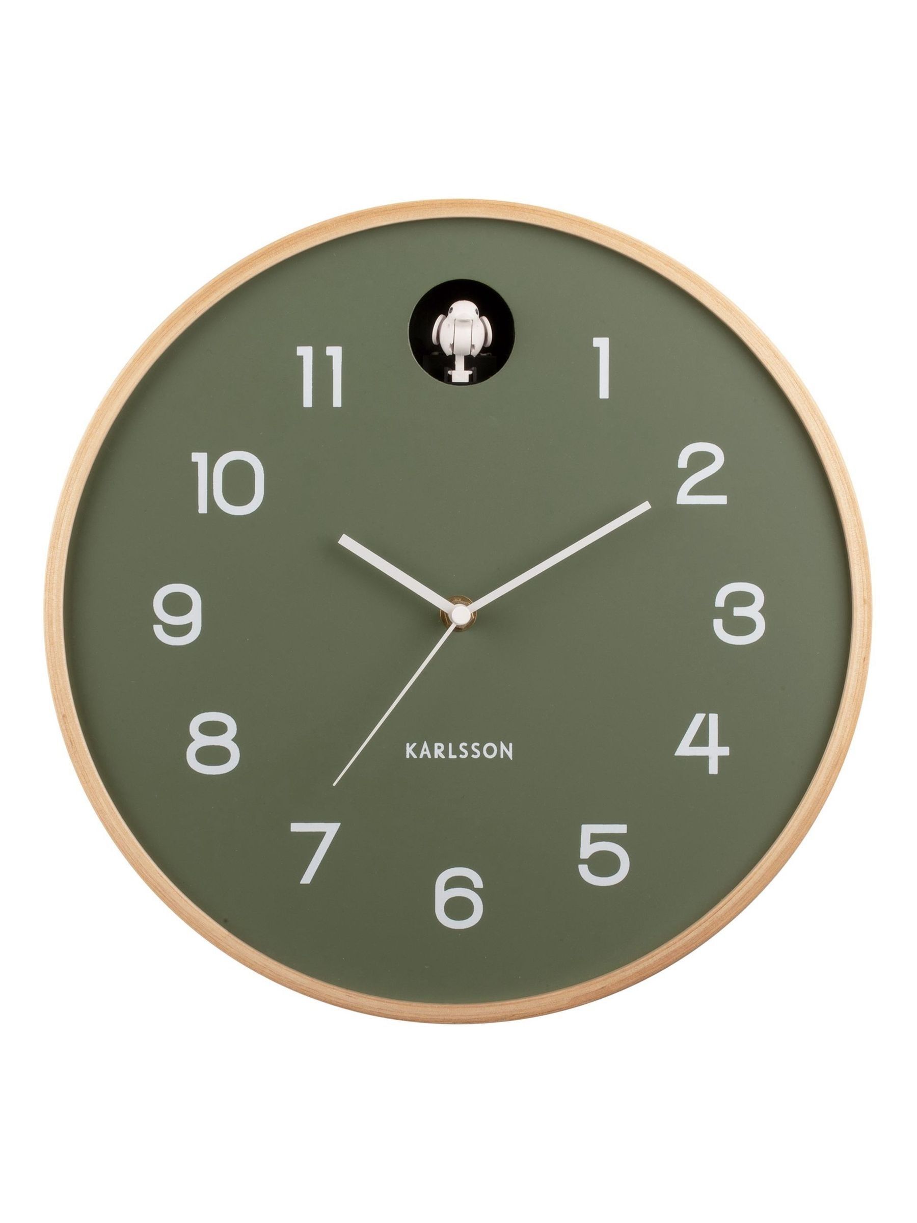 Karlsson Green Cuckoo Birch Wall Clock - Image 1 of 2