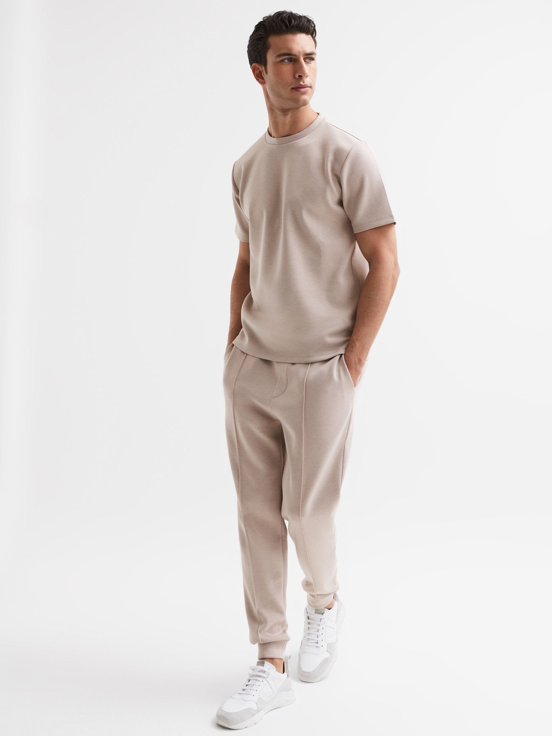 Regular Fit Crew Neck T-shirt in Oatmeal - Image 3 of 6