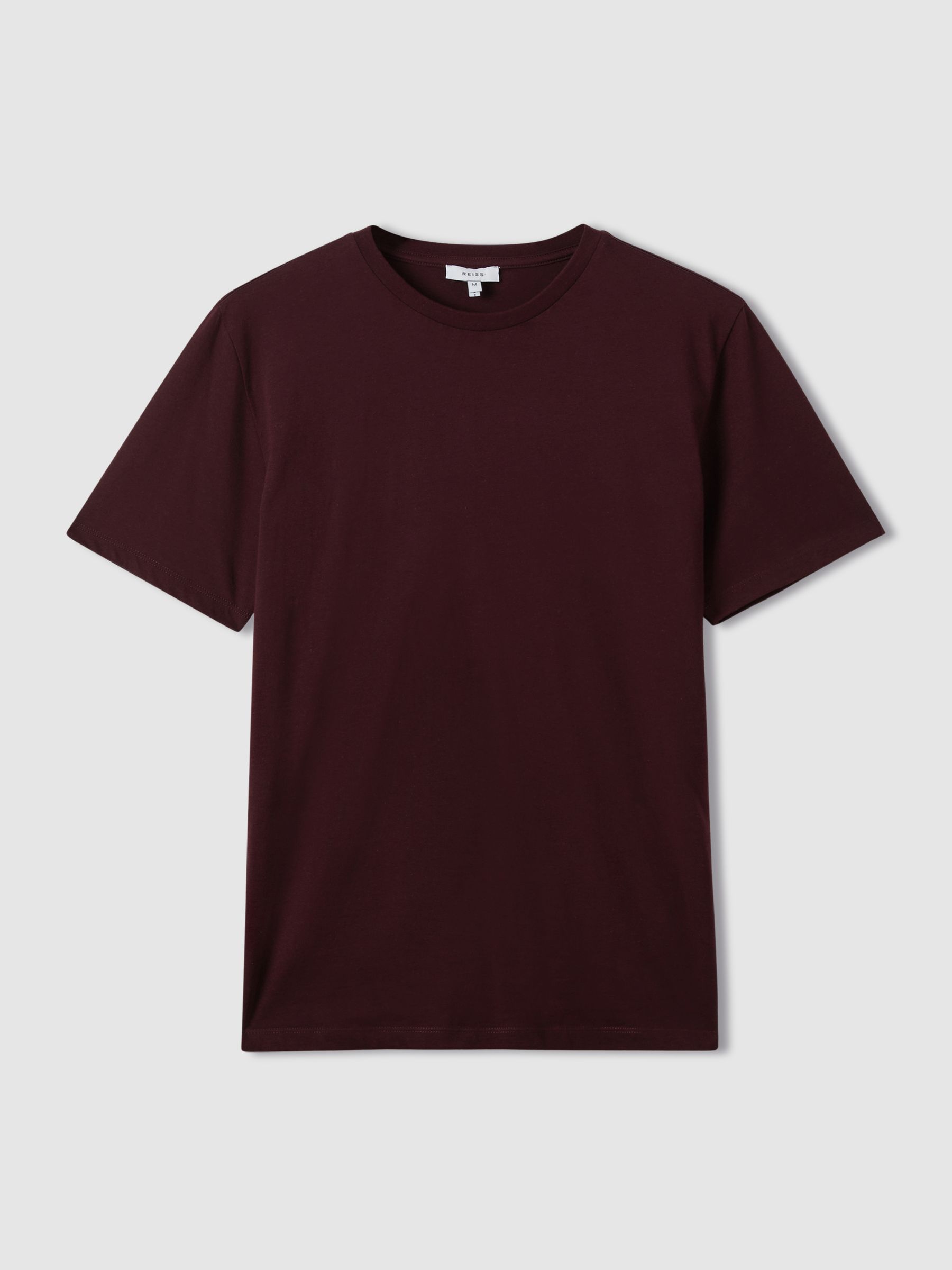 Crew Neck T-Shirt in Bordeaux - Image 2 of 8