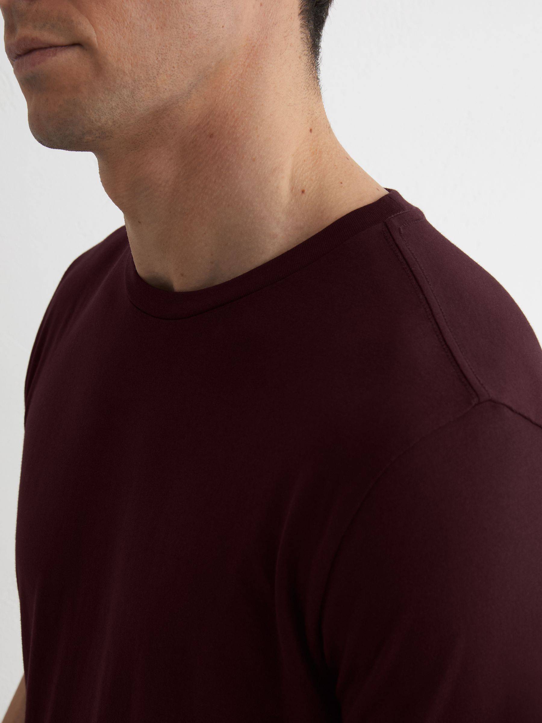 Cotton Crew-Neck Tailored-Fit T-Shirt in Bordeaux - image 4